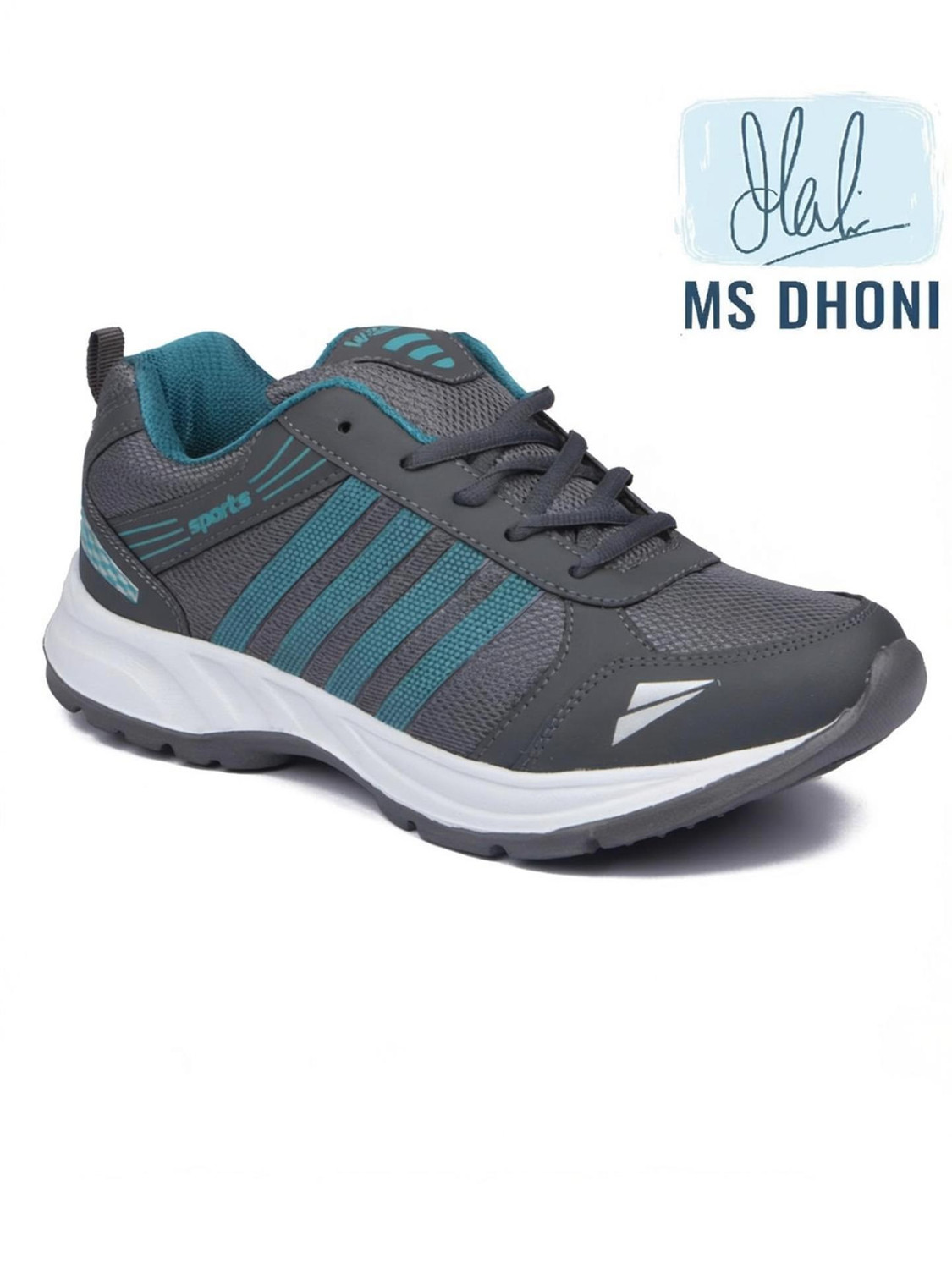 wndr-13 sports shoes for men | Latest Stylish Casual sport shoes for men |running shoes for boys | Lace up Lightweight grey shoes for running, walking, gym, trekking, hiking &amp; party Running Shoes For Men  (Green, Grey, Blue)