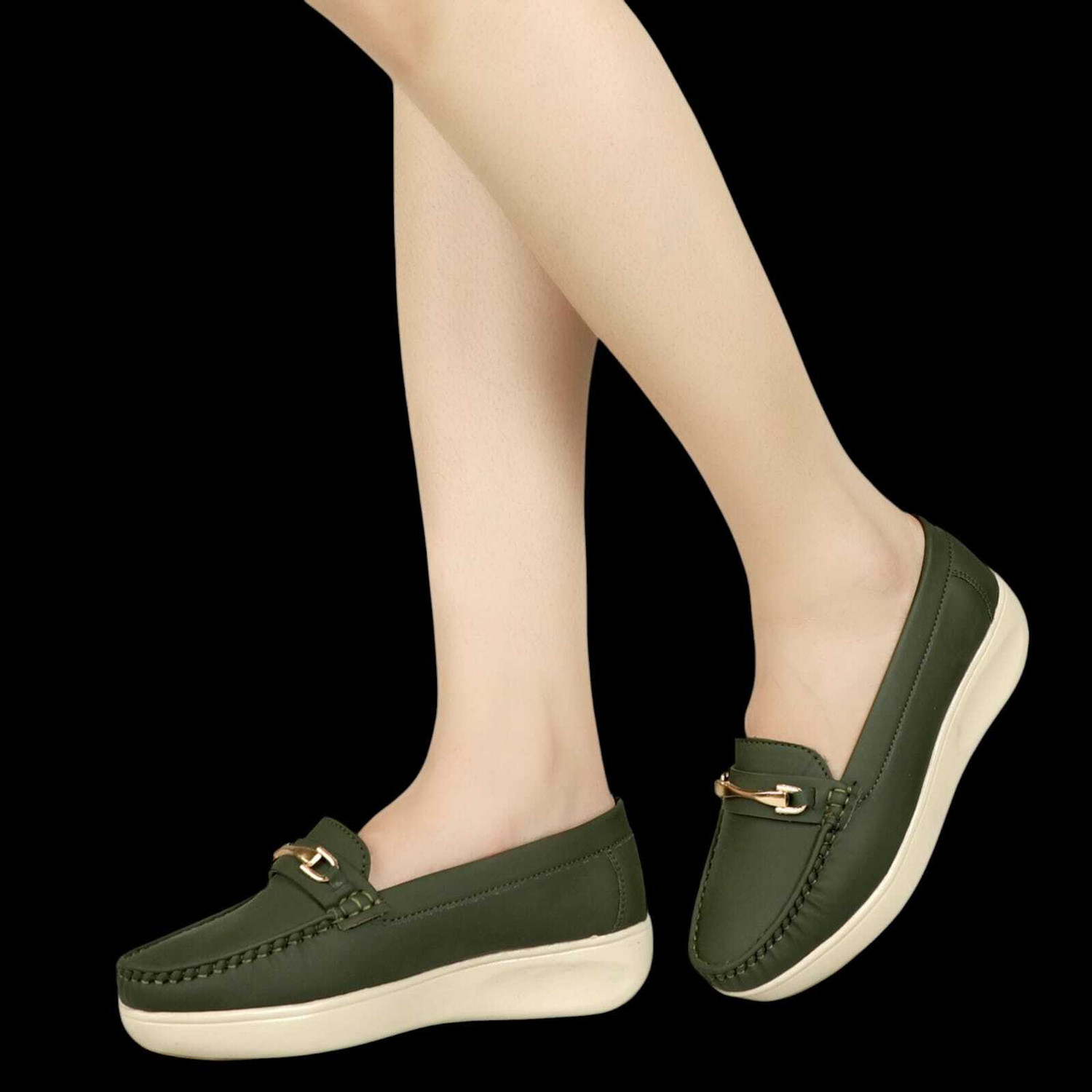 Image of Deals4you Women Soft Comfortable Slip-On Buckle Loafers for Casual Loafers For Women Loafers For Women (Purple , 4)