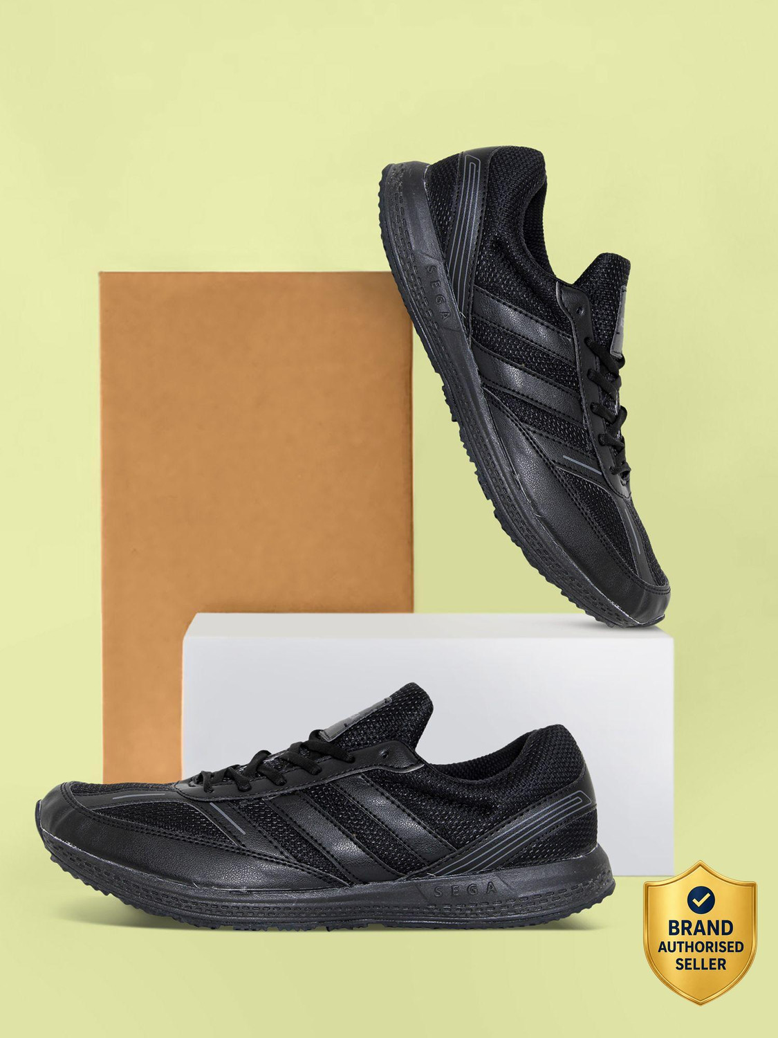 Image of SEGA Running Shoe Running Shoes For Men (Black , 10)