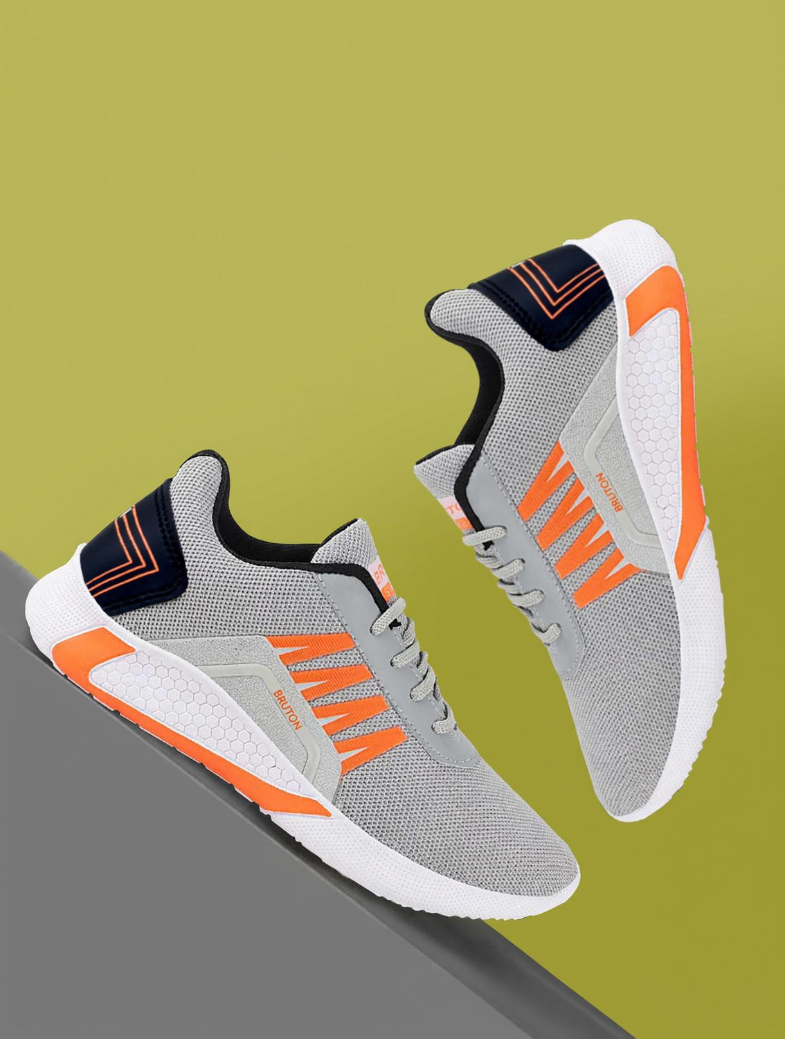 Modern Trendy Sneakers Shoes Sneakers For Men  (Orange, Grey)
