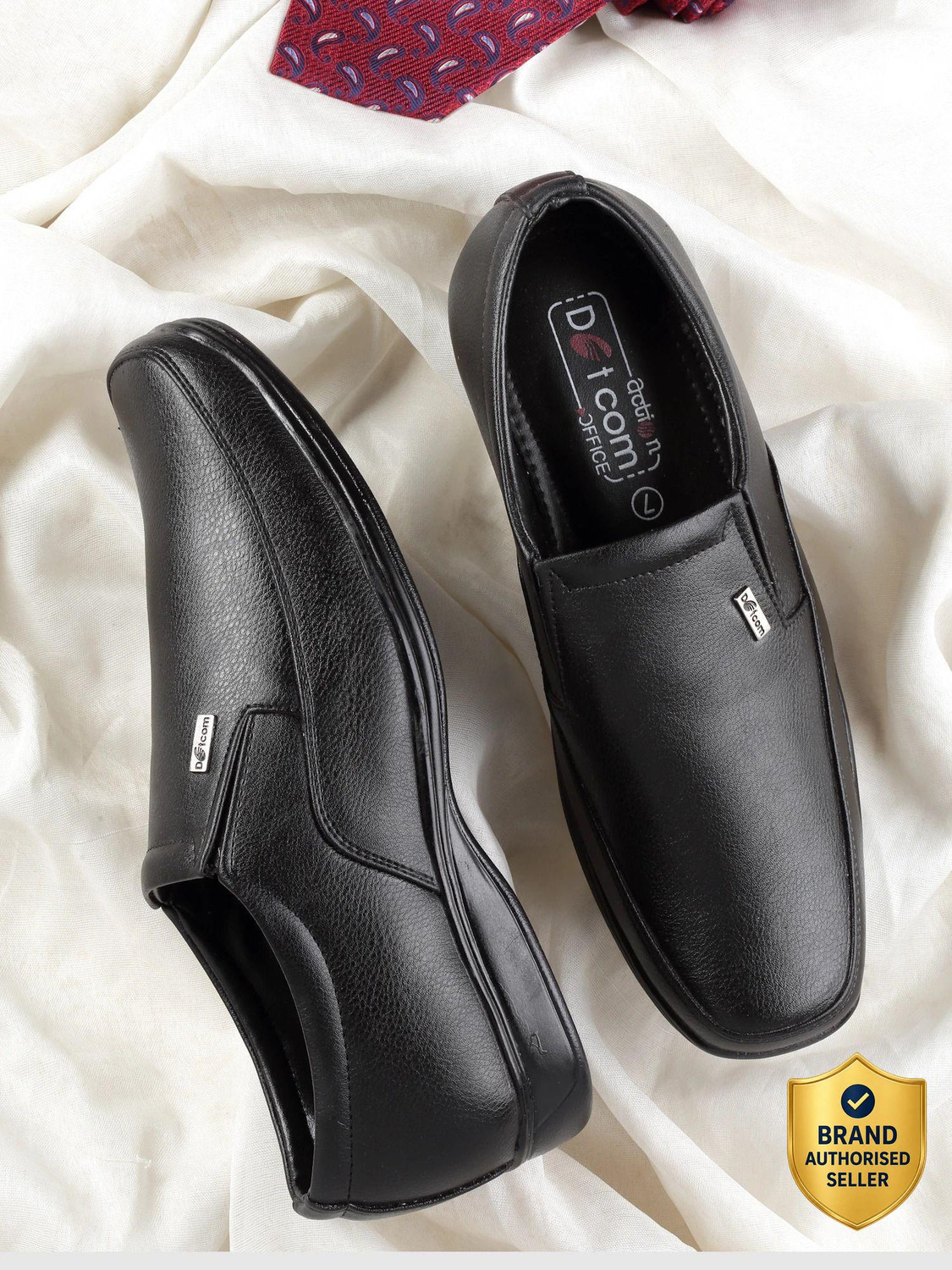 ACTION Dotcom OFFICE-41 Men's Black Synthetic Leather Comfor Slip On Formal Shoe Derby For Men