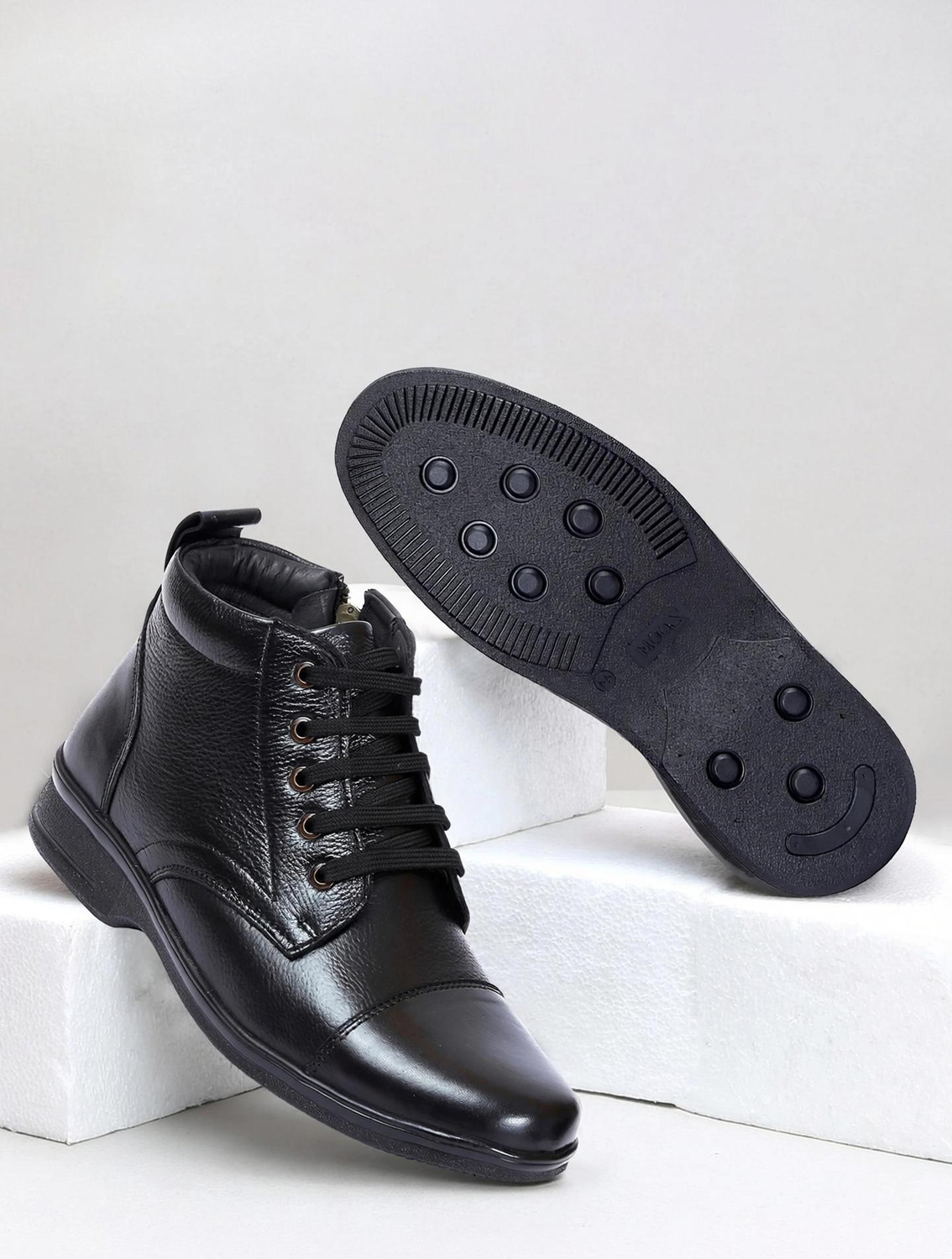 Zoom Shoes Genuine Leather Boots for Men AD1165 | Zipper Boots| Memory