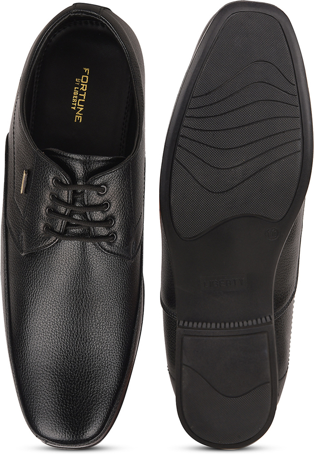 Image of LIBERTY Fortune UVL-134 Formal Lacing Shoes With PU Sole | Suitable For Office Wear Derby For Men (Black , 11)