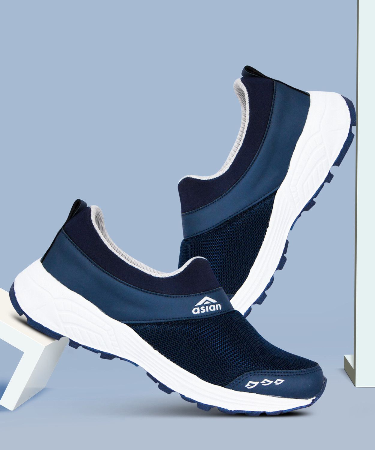 asian Future 04 laceless sports shoes for men Stylish Casual sneakers for men without laces running shoes for boys Slip on blue shoes for running walking gym trekking party