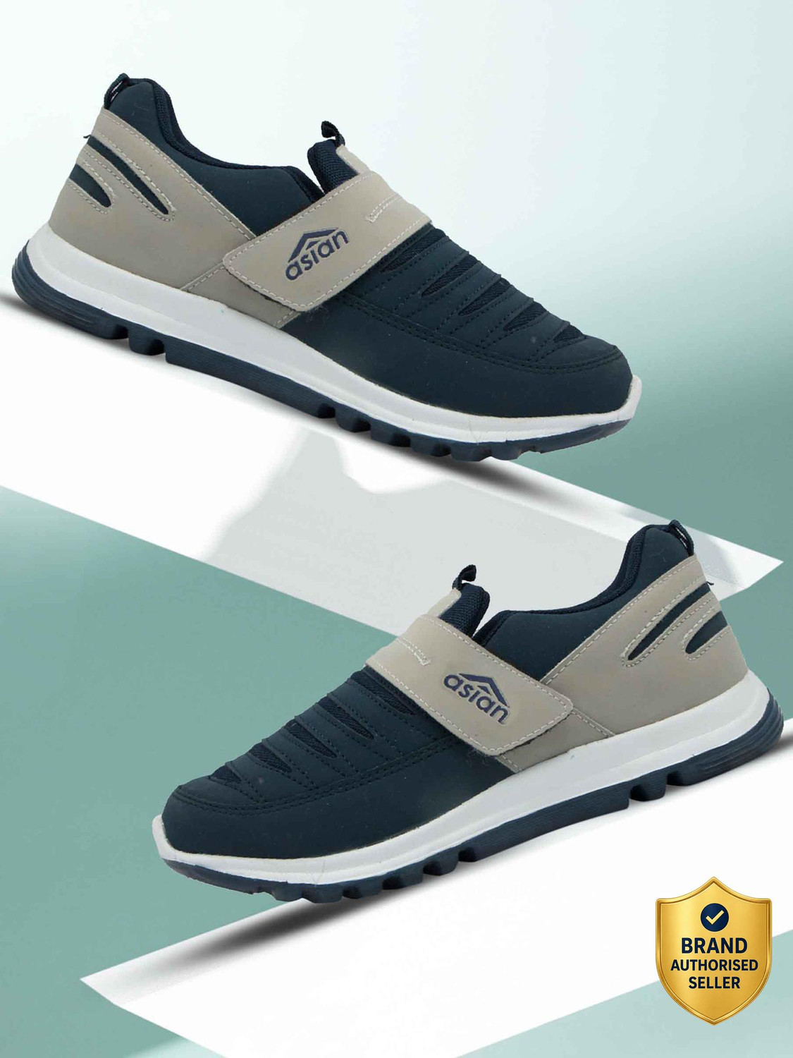 Walking Shoes For Men  (Navy, Grey)