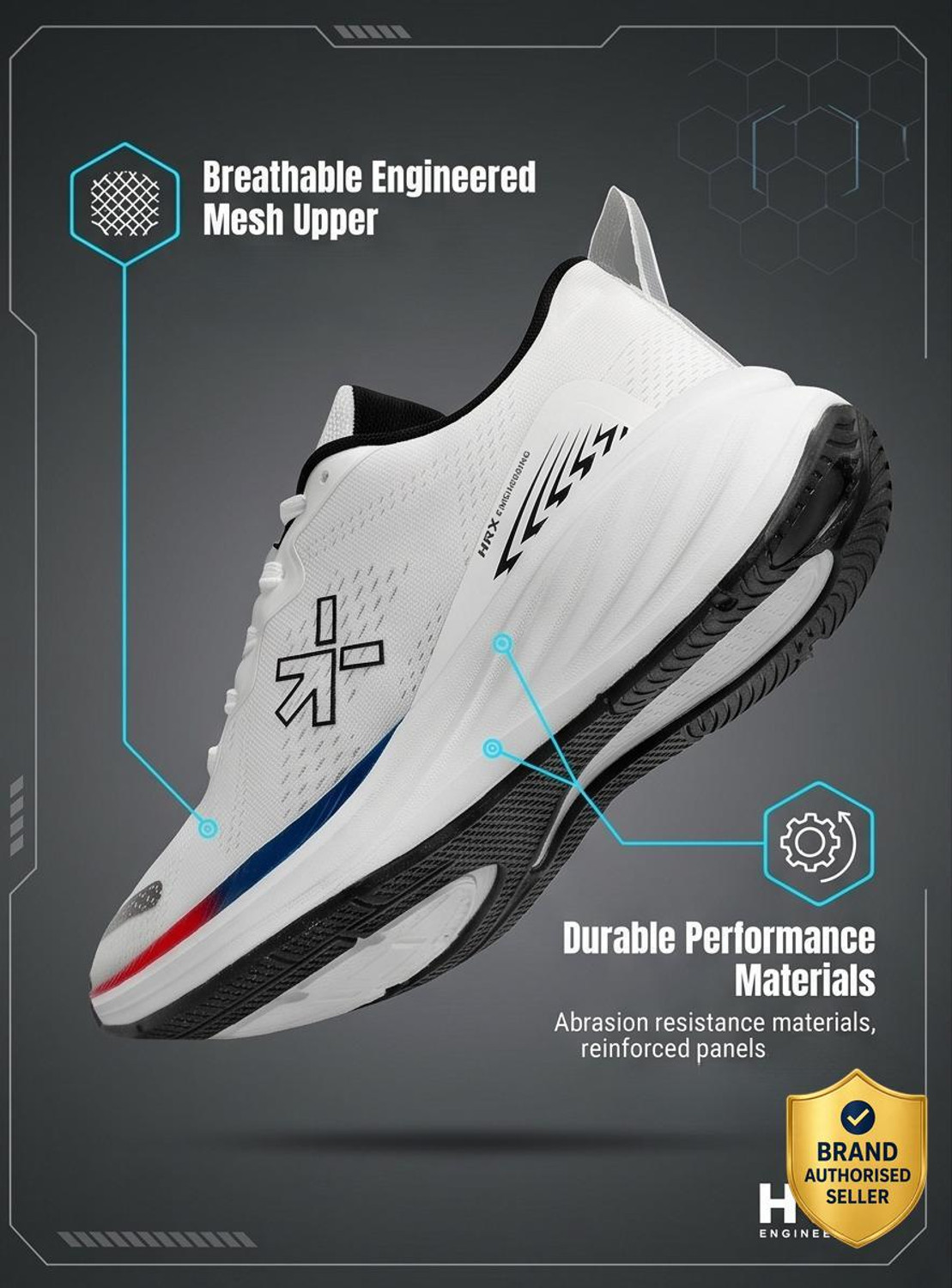 Image of RED TAPE Performance Cricket Shoes | Shock Absorption, Agile Movement, Superior Support Cricket Shoes For Men (White , 10)