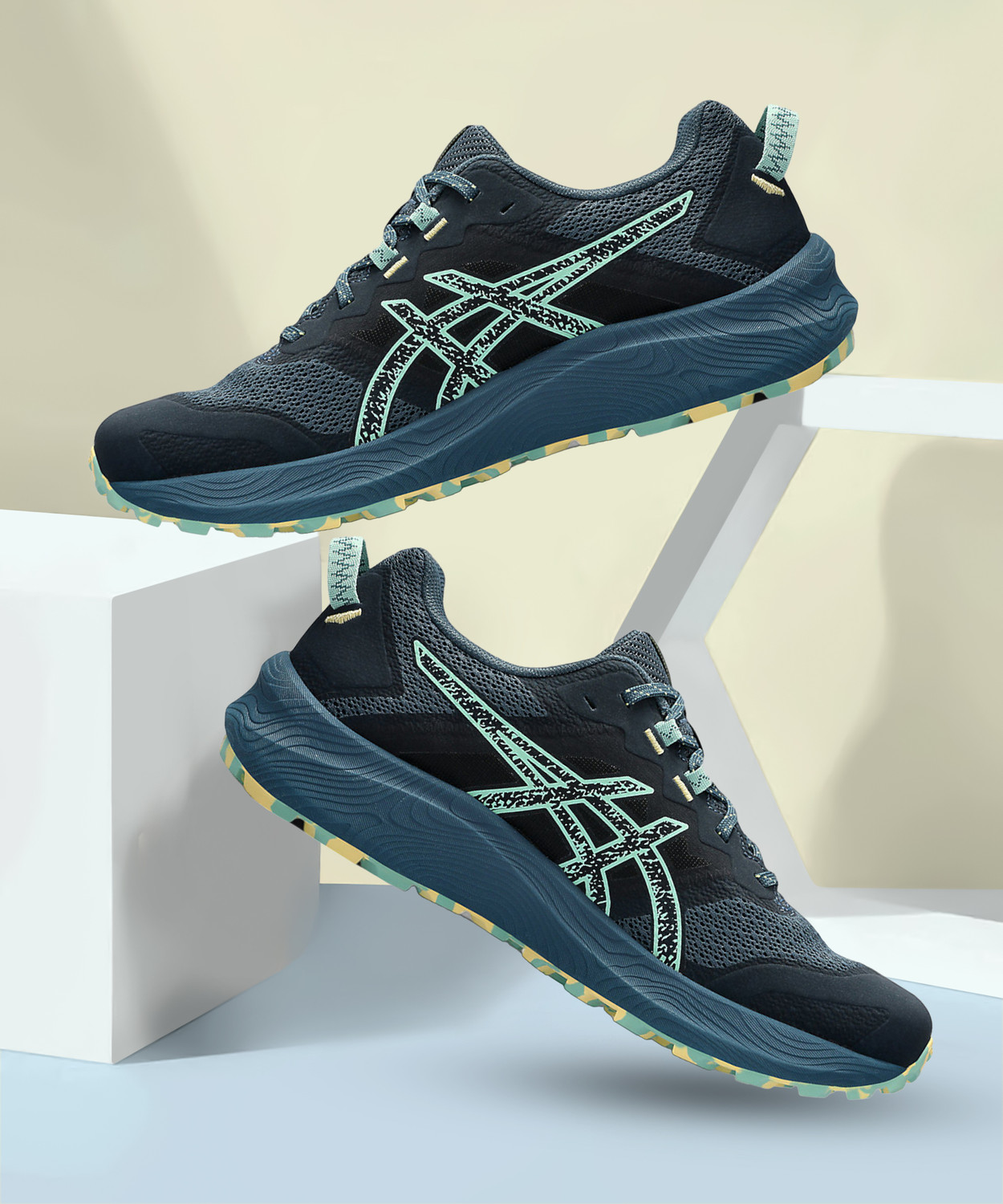 Image of Asics Trabuco Terra 2 Running Shoes For Men (Blue , 12)