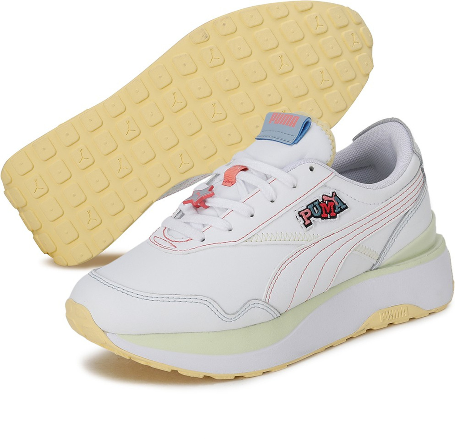Image of PUMA Cruise Rider Badge Wns Sneakers For Women (White , 3.5)