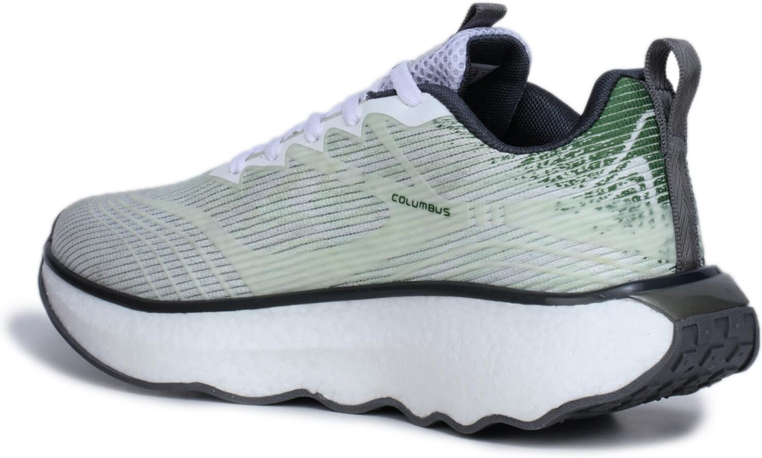 Image of COLUMBUS VIPER Running Shoes For Men (White, Green , 6)