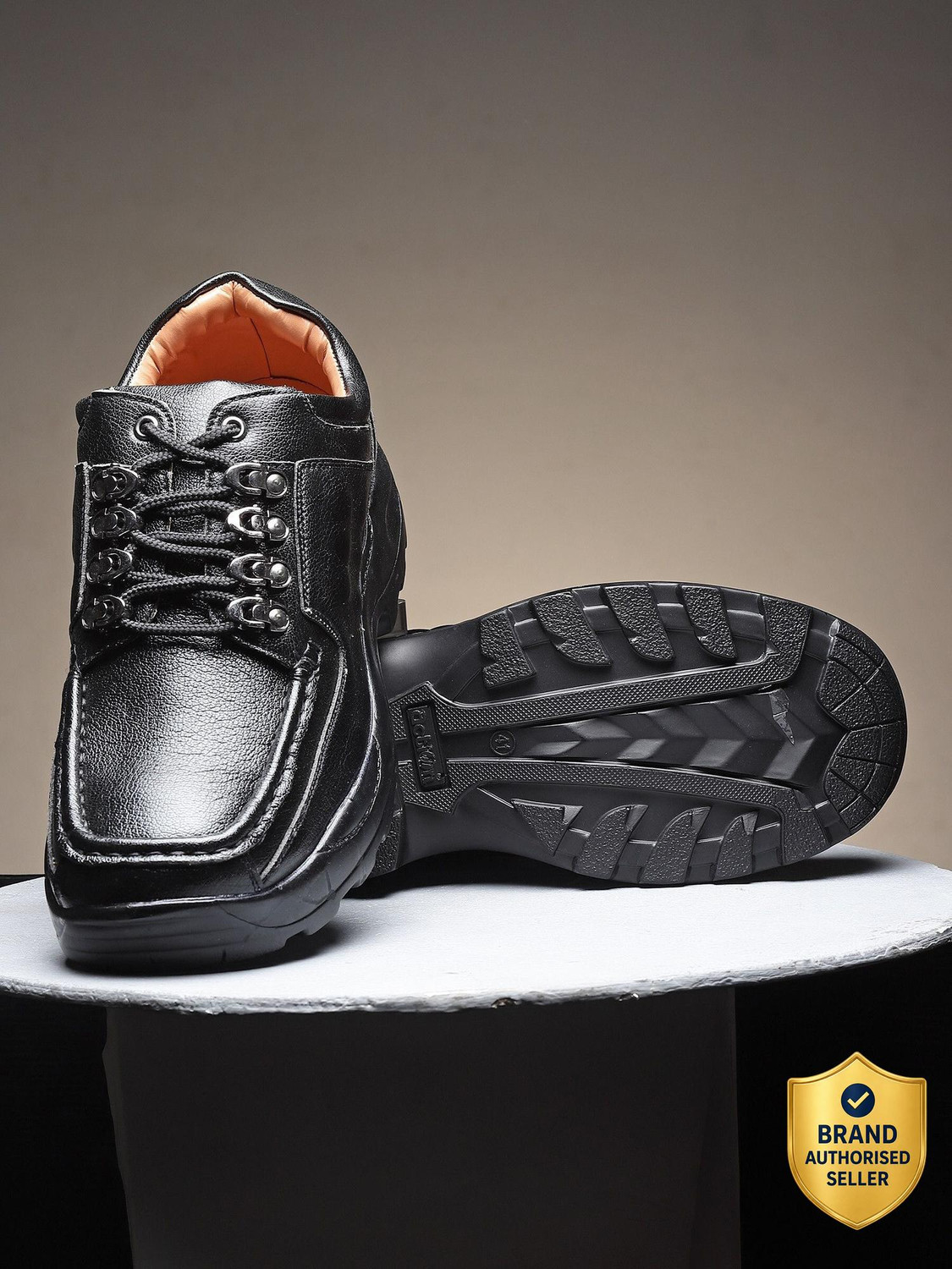 Image of WALKMORA Leather Shoes,Anti-Slip,Oil & Puncture Resistant,Boots for Construction &Factory Sneakers For Men (Black , 10)
