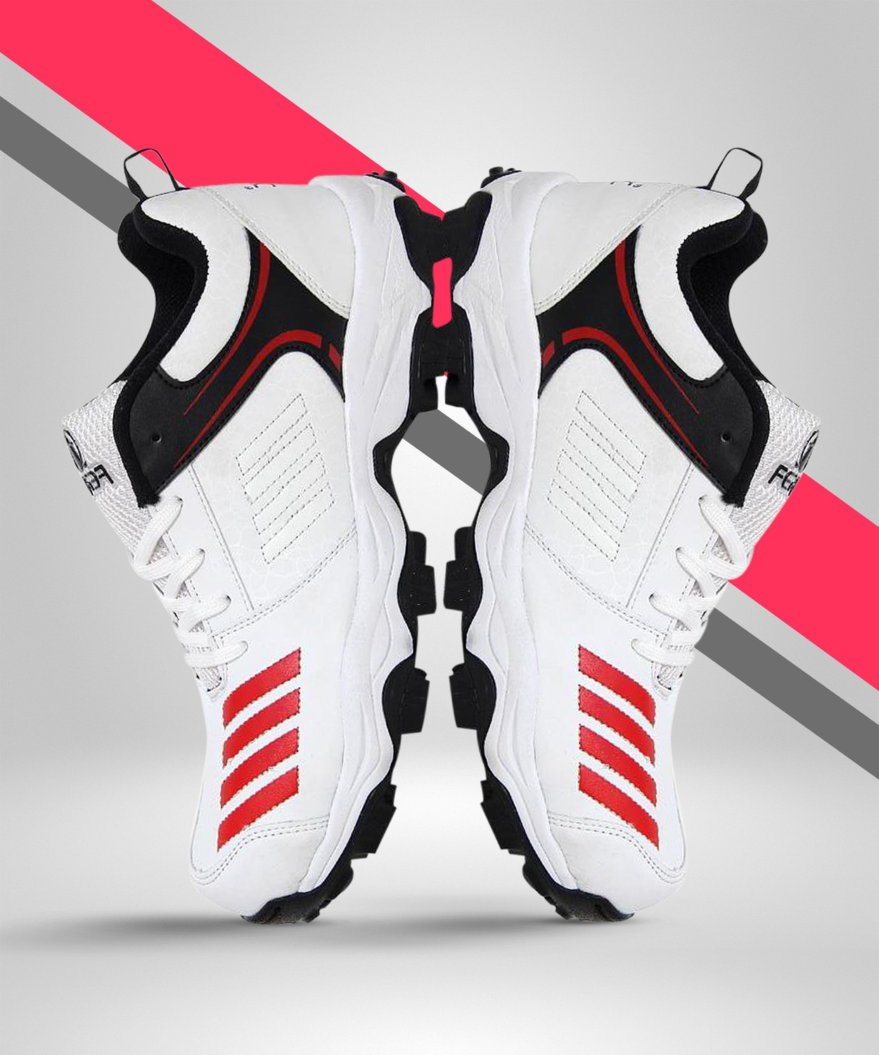 FEROC Blaster WHITE RED Cricket Shoes For Men