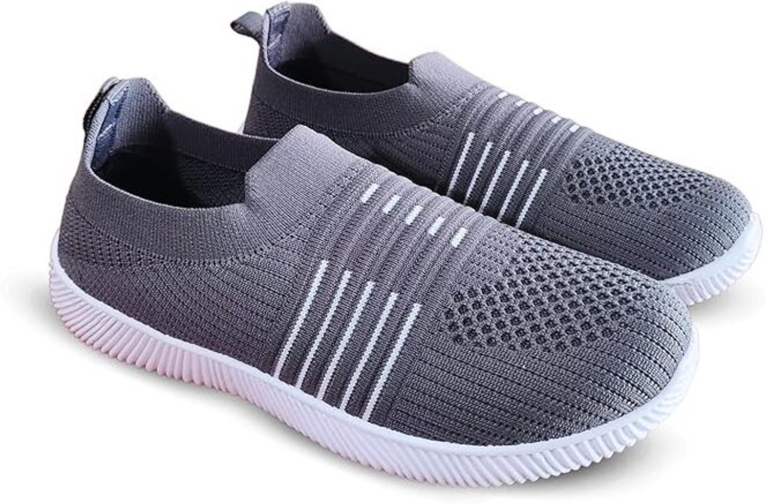 Image of FootStation Alia Slip On Sneakers For Women (Grey , 8)