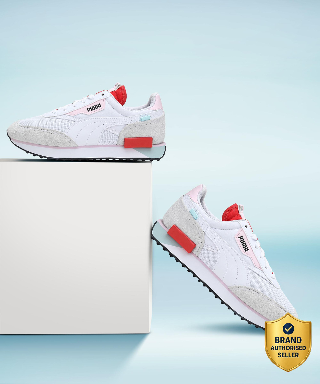 Future Rider Neon Play Sneakers For Men  (White)