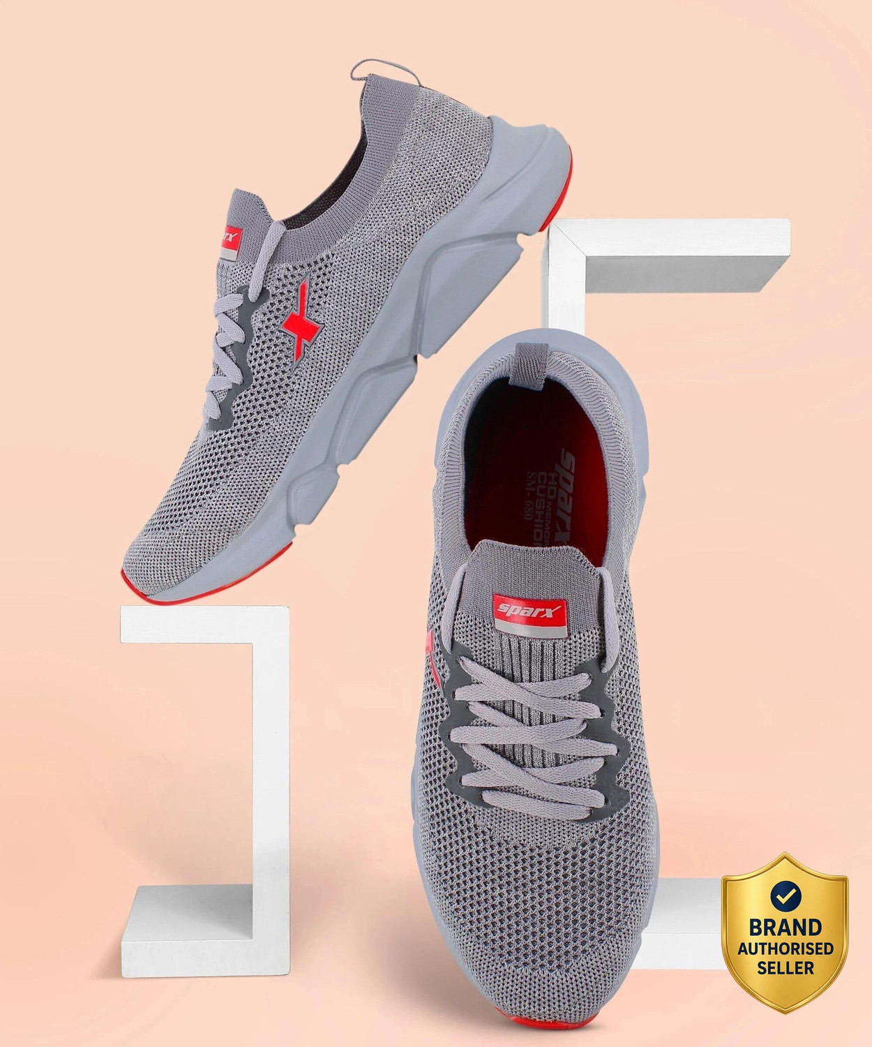 SM-680 Running Shoes For Men  (Grey)