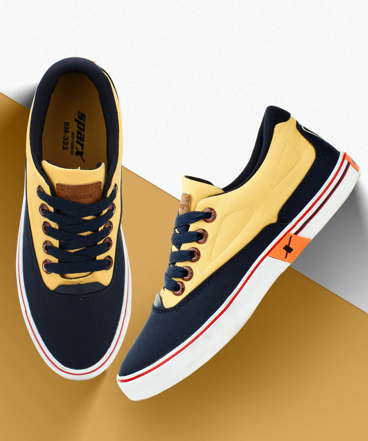 SM-322 Men's Sneakers Navy Yellow – ₹449 Flipkart