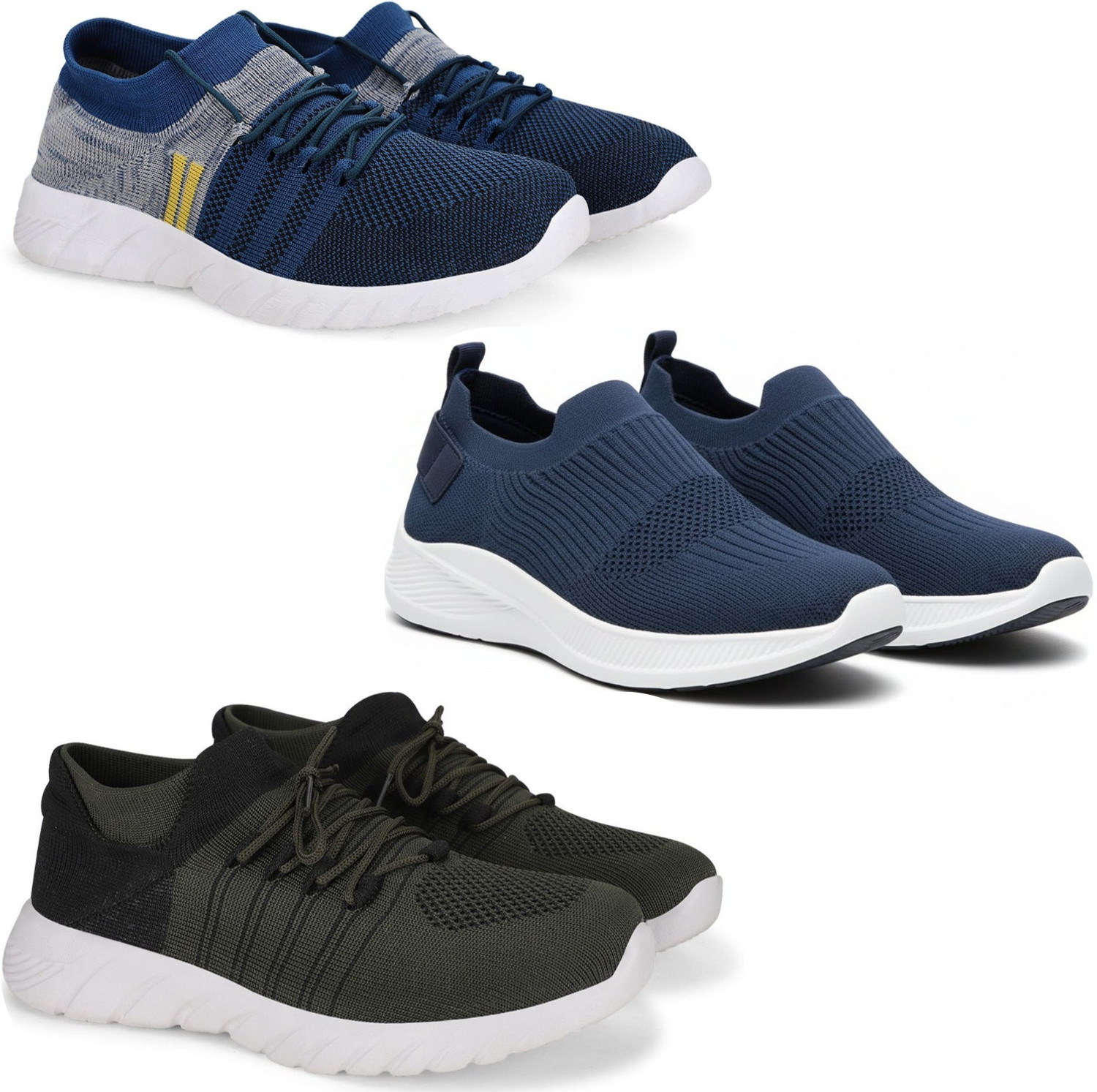 Image of ontour Men's Sports Shoes - Lightweight & Comfortable Running Sneakers Sneakers For Men (Navy, Blue , 9)