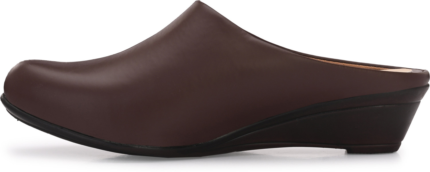 Image of FOOTLOOSE Women Flats Comfortable Slip On Backless Pointed Toe Mules Shoes Casuals For Women (Brown , 10)