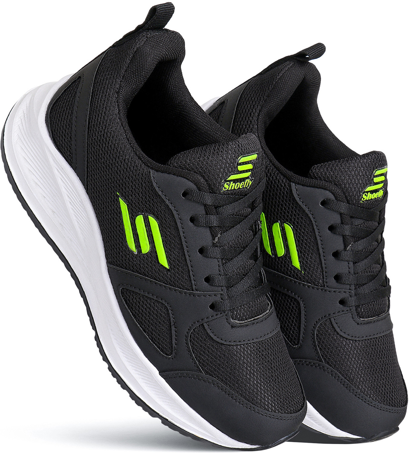Image of World Wear Footwear Premium Sports , Trending , Stylish Running Shoes For Men (Black, Green , 8)