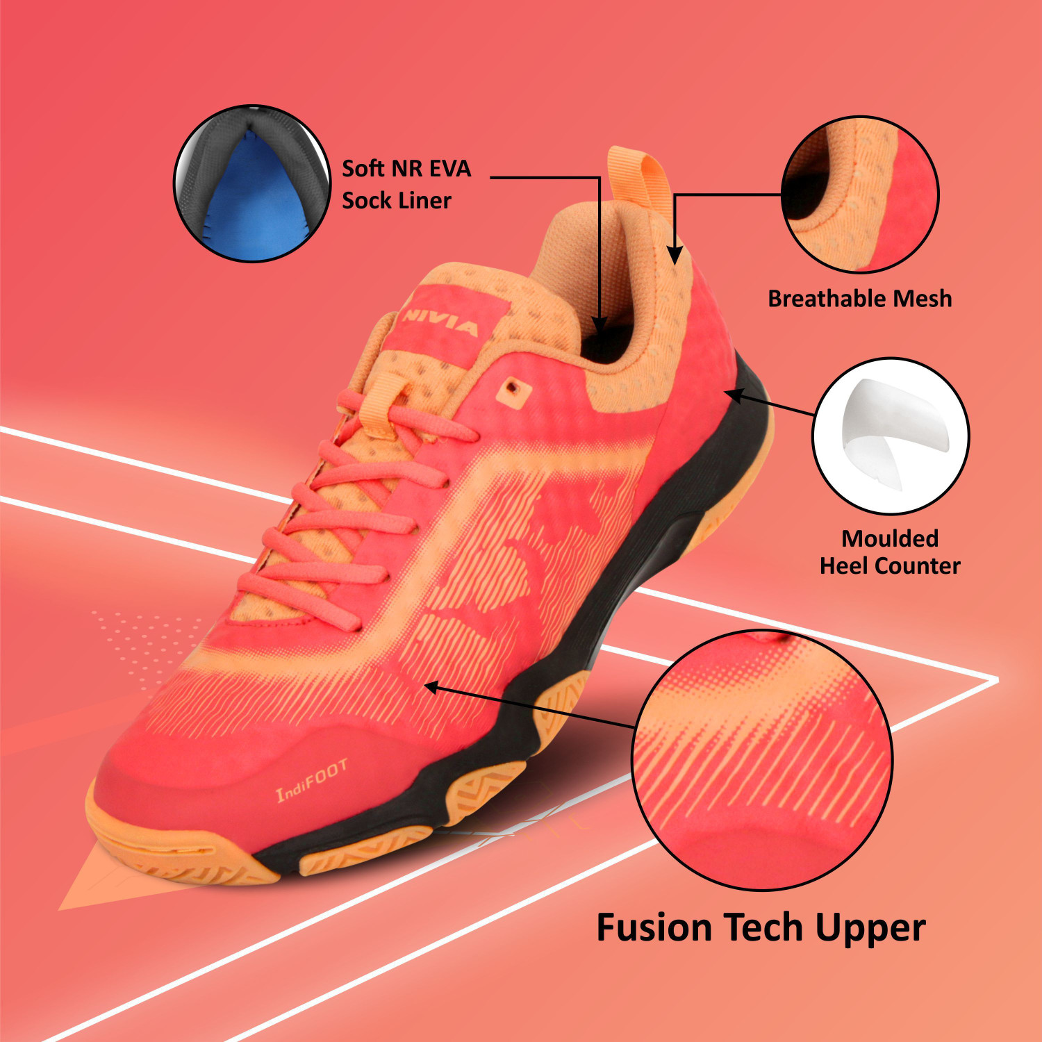 Image of NIVIA Powerstrike 2.0 Badminton Shoes For Men