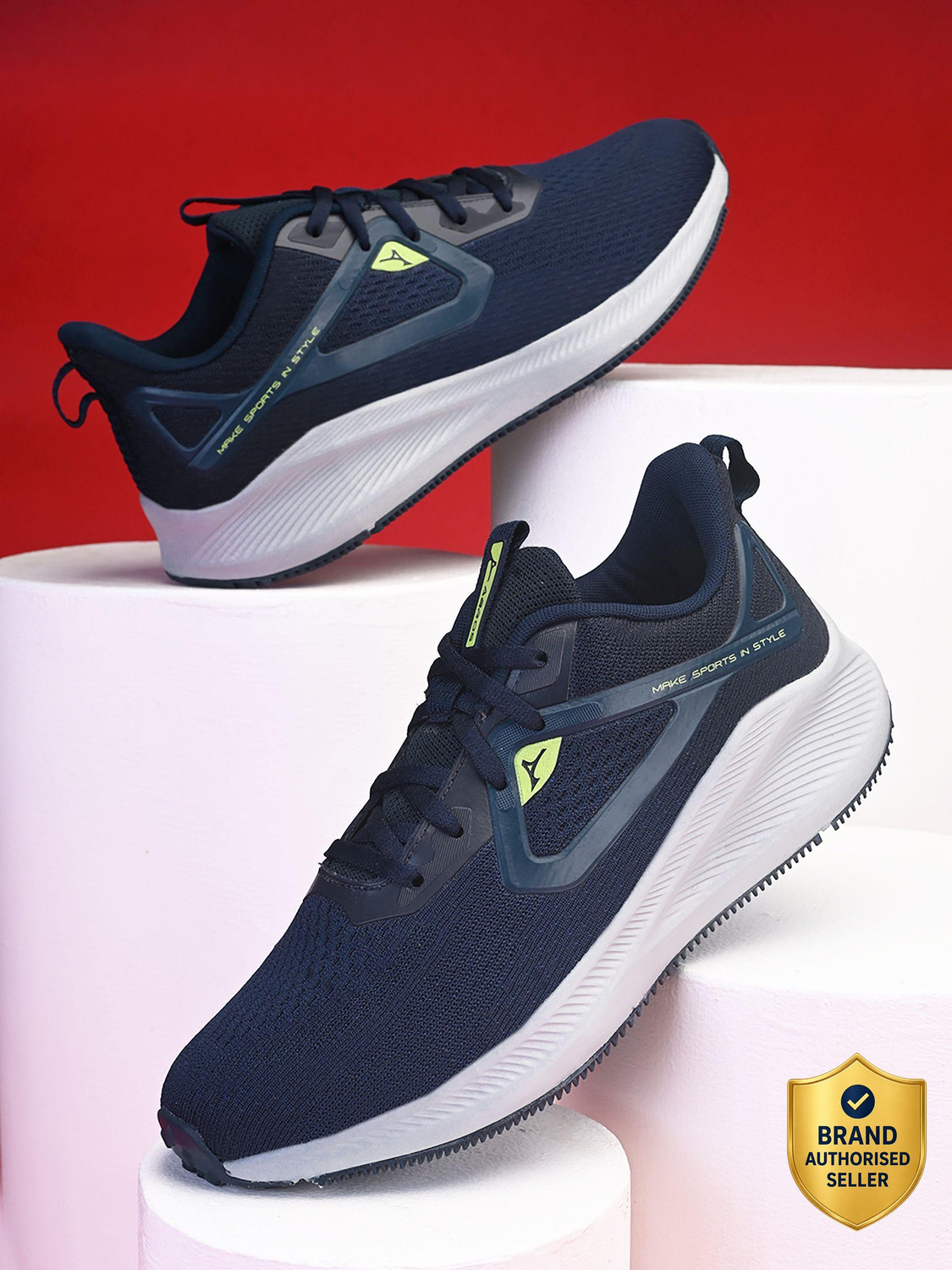 Image of World Wear Footwear Premium Sports , Trending , Stylish Running Shoes For Men (Black, Green , 8)