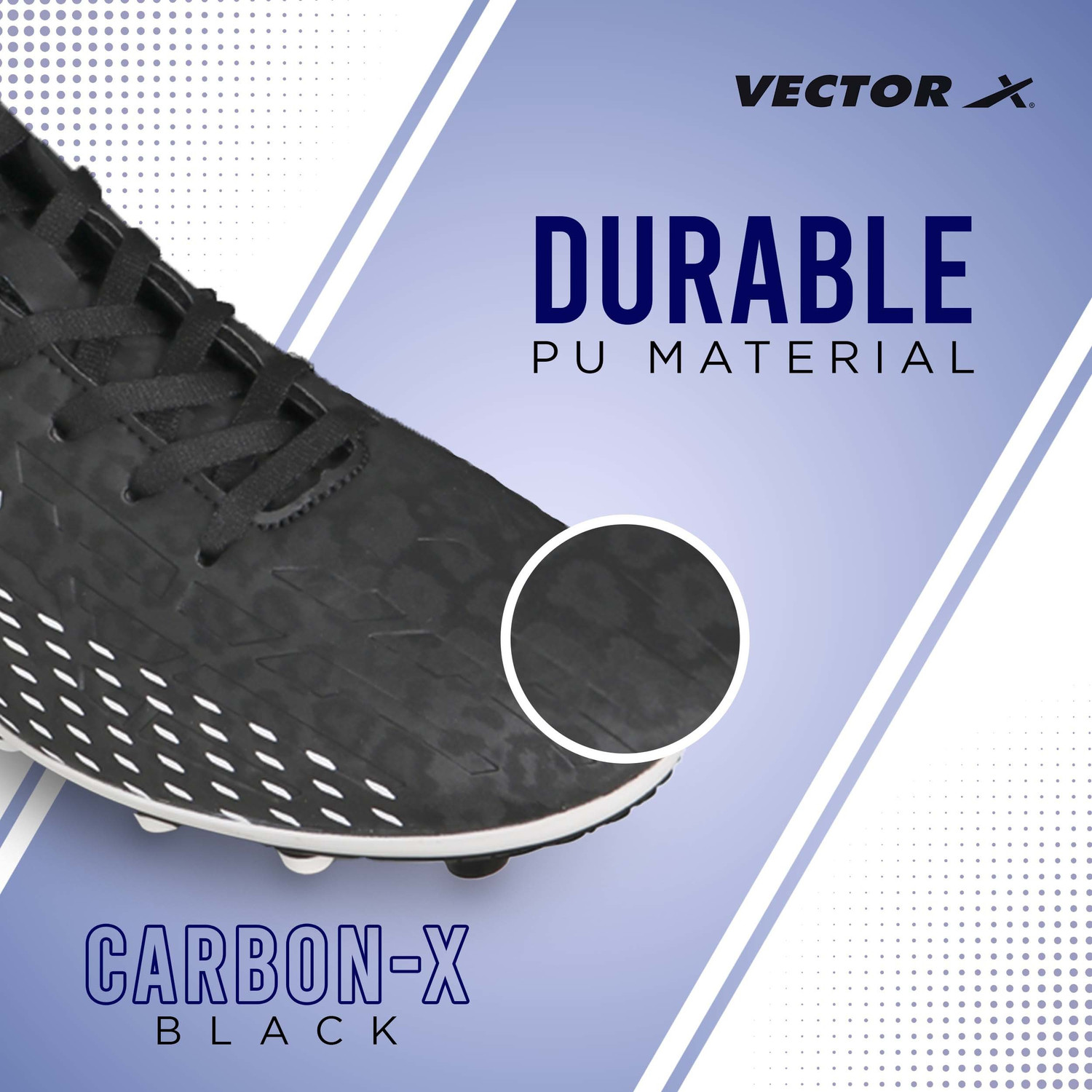 Image of VECTOR X Carbon X Soccer Studs Synthetic Leather | TPU Sole Material Football Shoes For Men