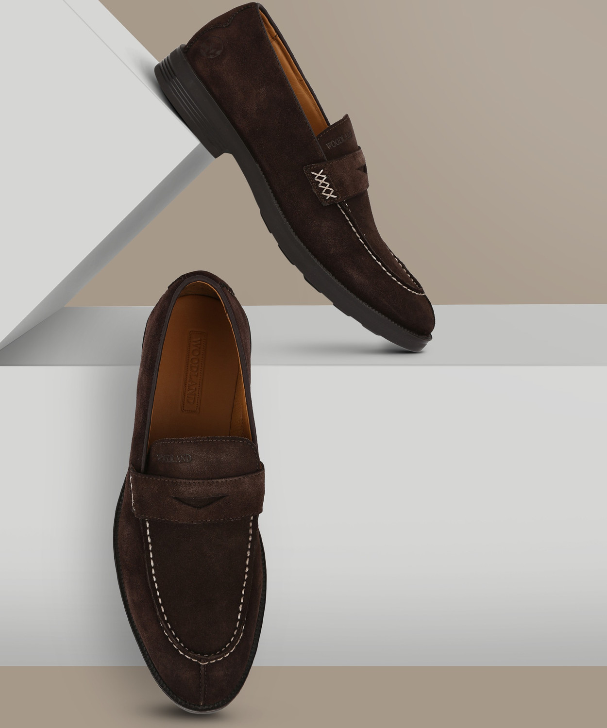 WOODLAND Loafers For Men Brown Price History