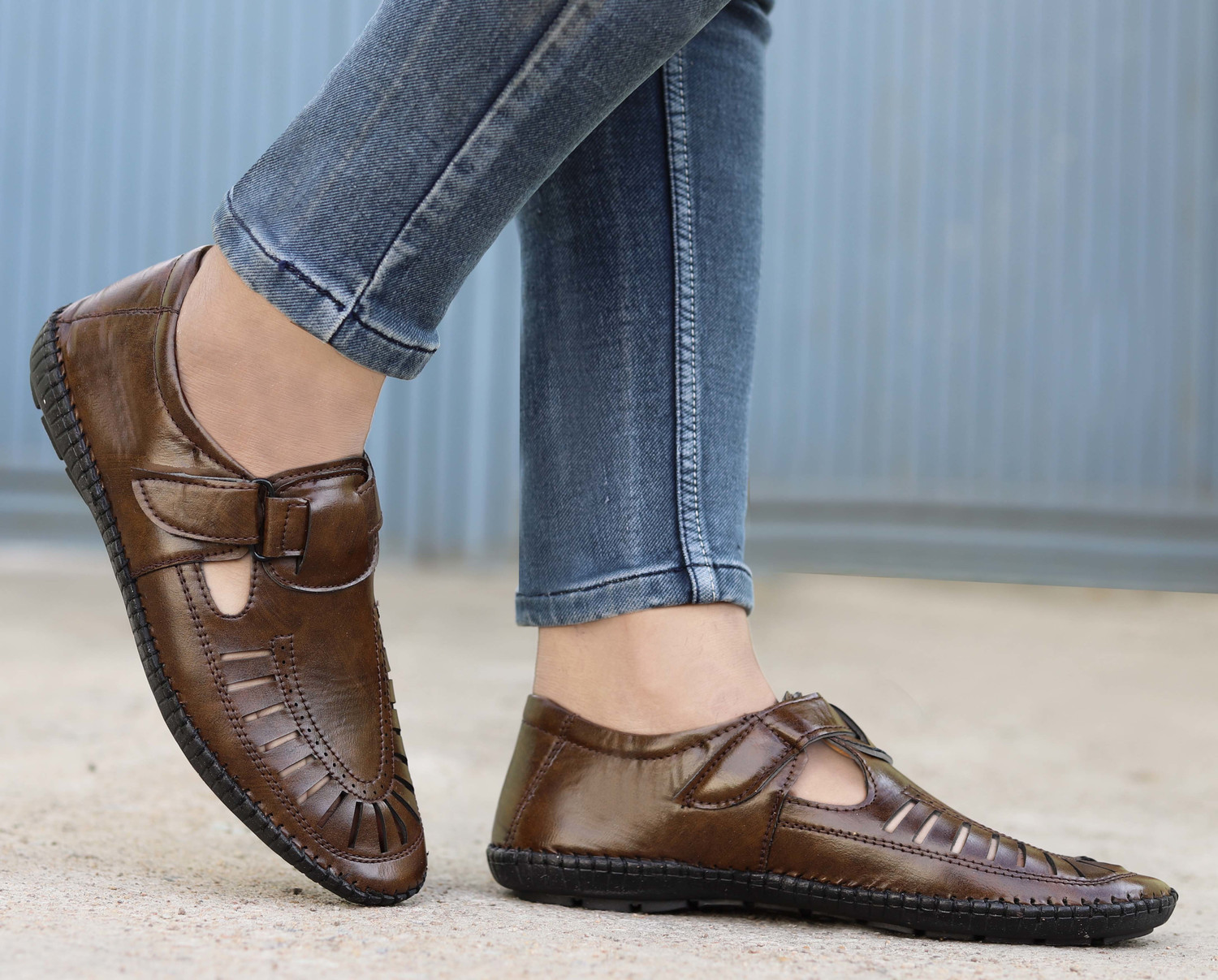 Synthetic leather shop sandals
