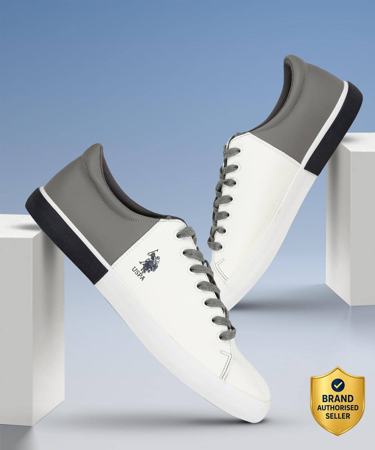 PANAL Sneakers For Men  (White, Grey)