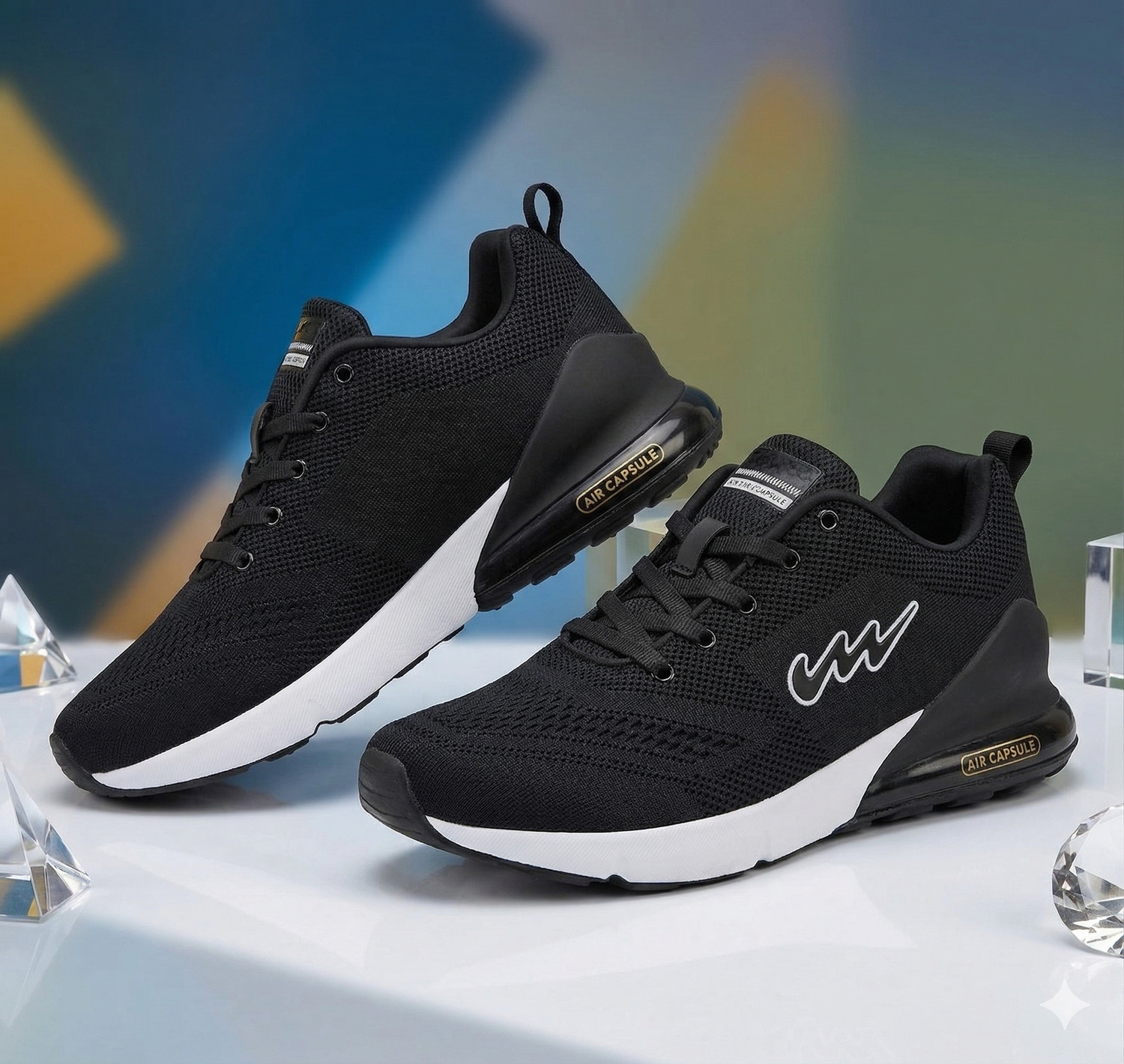 Image of Hsquare Running Shoes For Men (Black , 8)