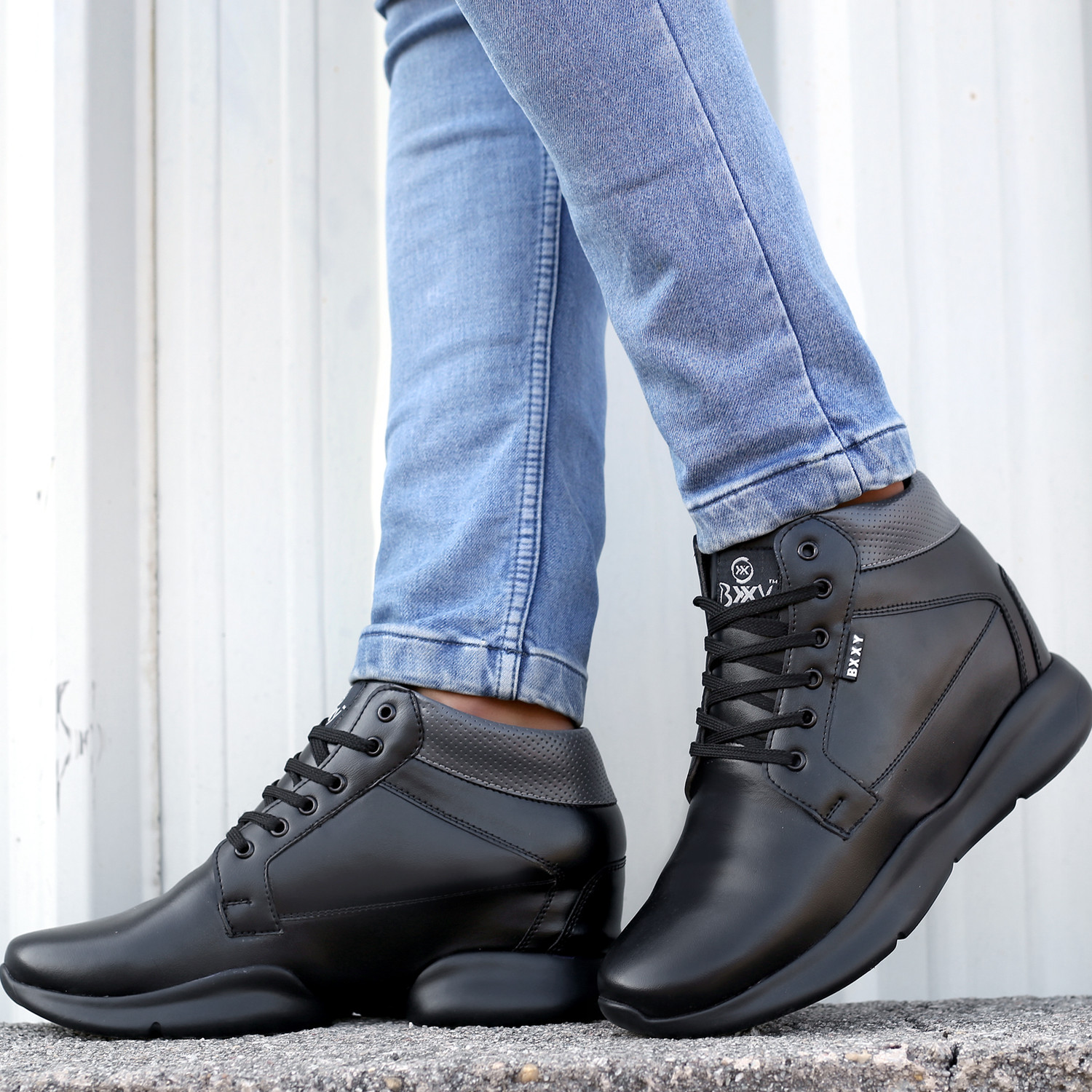 Bxxy black height increasing shoes store