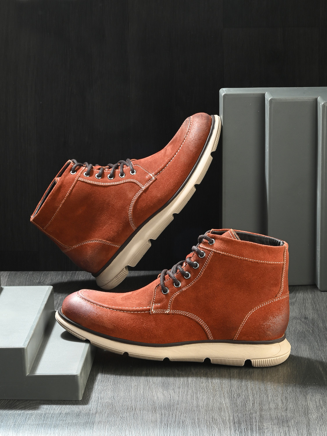 Image of GUYSKALER Miraga - Tan T.P.R Sole | Premium Leather Boots Party Wear For Men (Tan , 8)