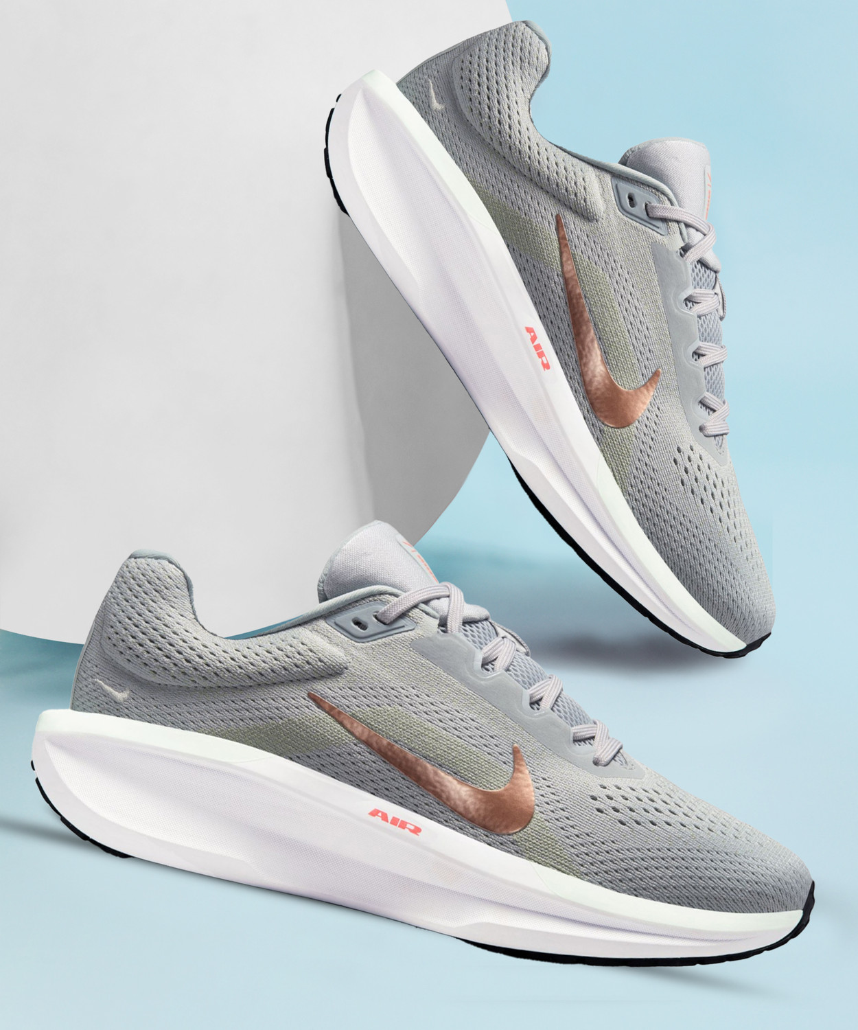 Image of NIKE wmns air winflo 11 Running Shoes For Women (Grey , 7)