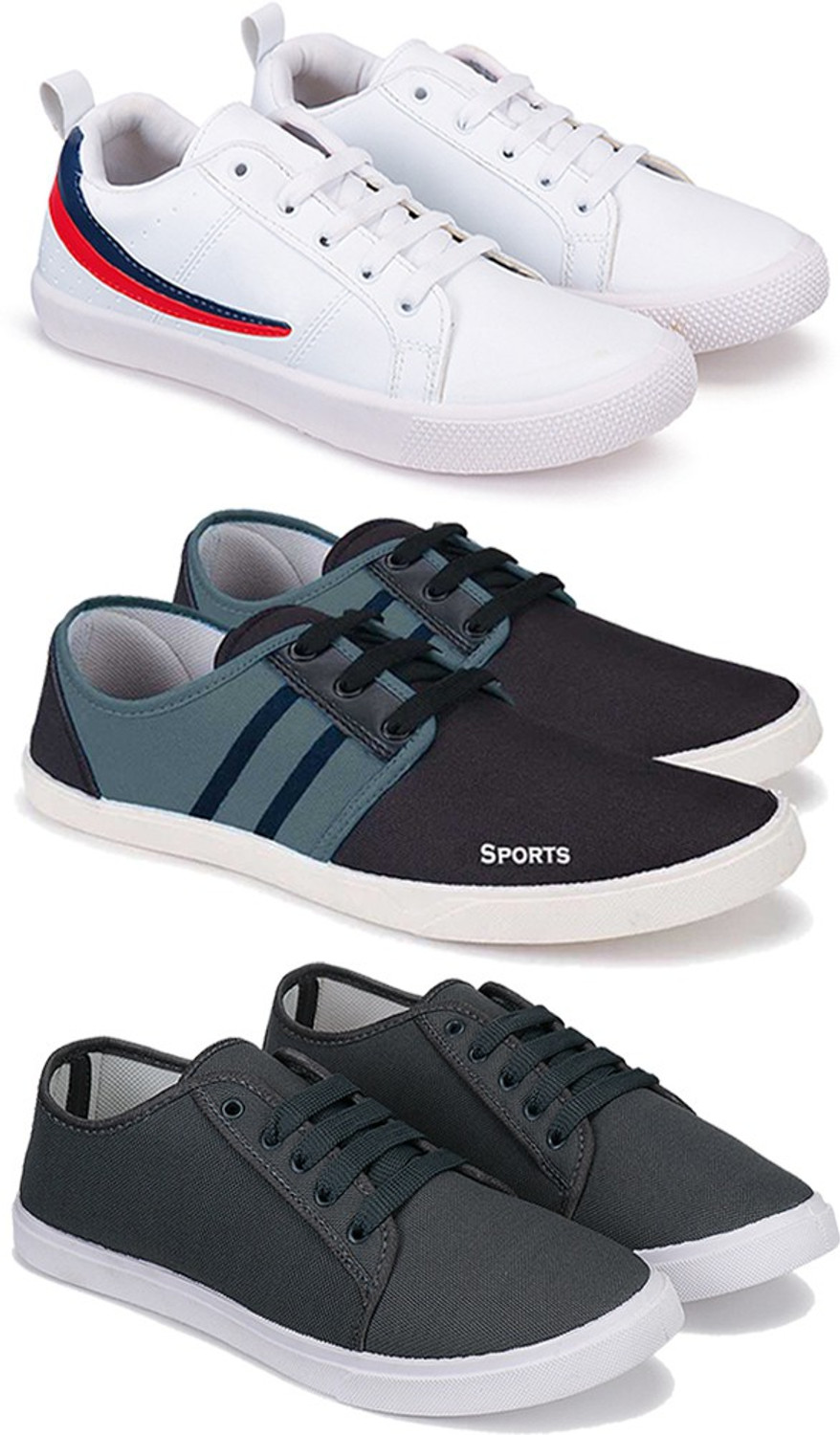 Image of BERSACHE Bersache Sports Shoes For men|Stylish Running Shoes For men (Pack Of 3) Sneakers For Men