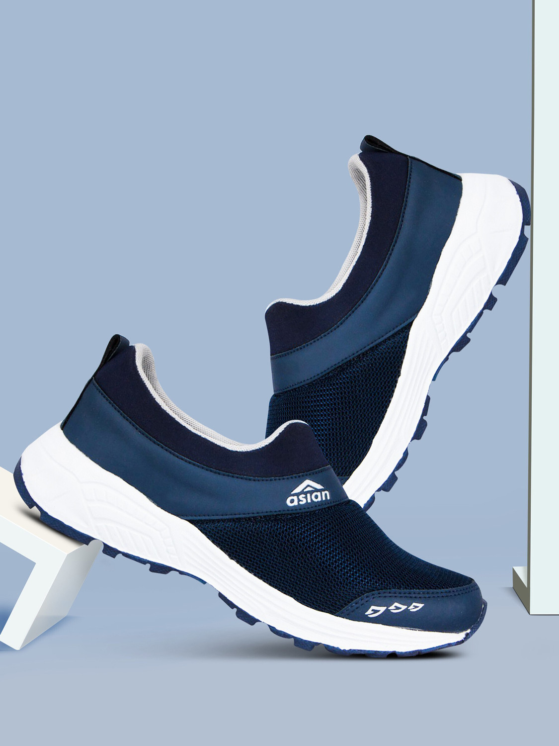 Future-04 laceless sports shoes for men | Latest Stylish Casual sneakers for men without laces | running shoes for boys | Slip on blue shoes for running, walking, gym, trekking &amp; party Running Shoes For Men  (Navy)