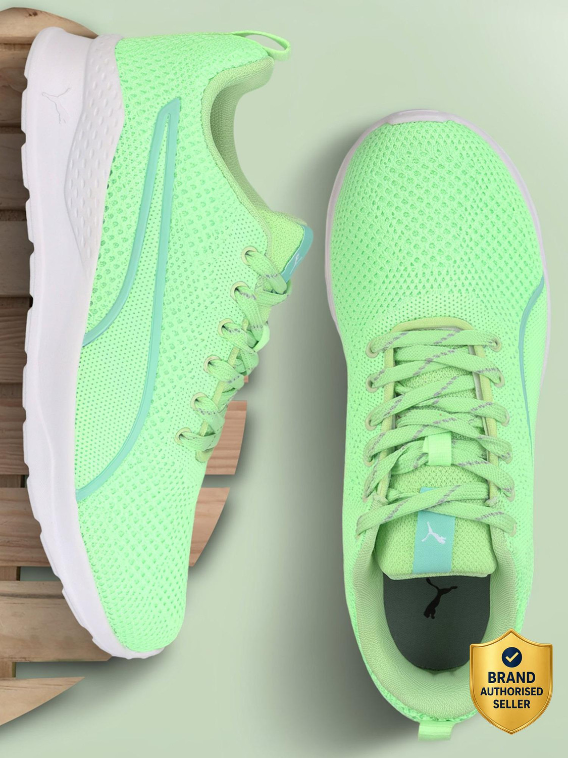 Image of PUMA X-Cell Action Running Shoes For Women (Green , 3.5)