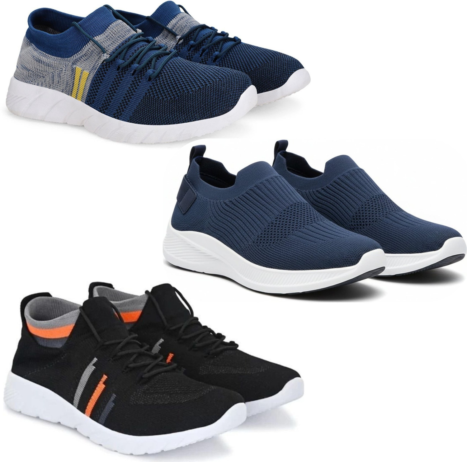 Image of ontour Men's Sports Shoes - Lightweight & Comfortable Running Sneakers Sneakers For Men (Navy, Blue , 9)