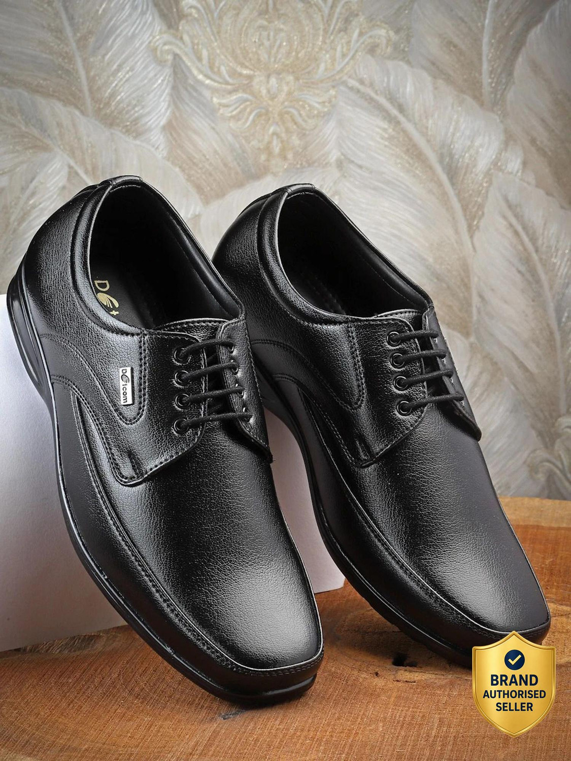 ACTION Dotcom D-602 Men's Black Synthetic Leather Comfortable Derby Fo