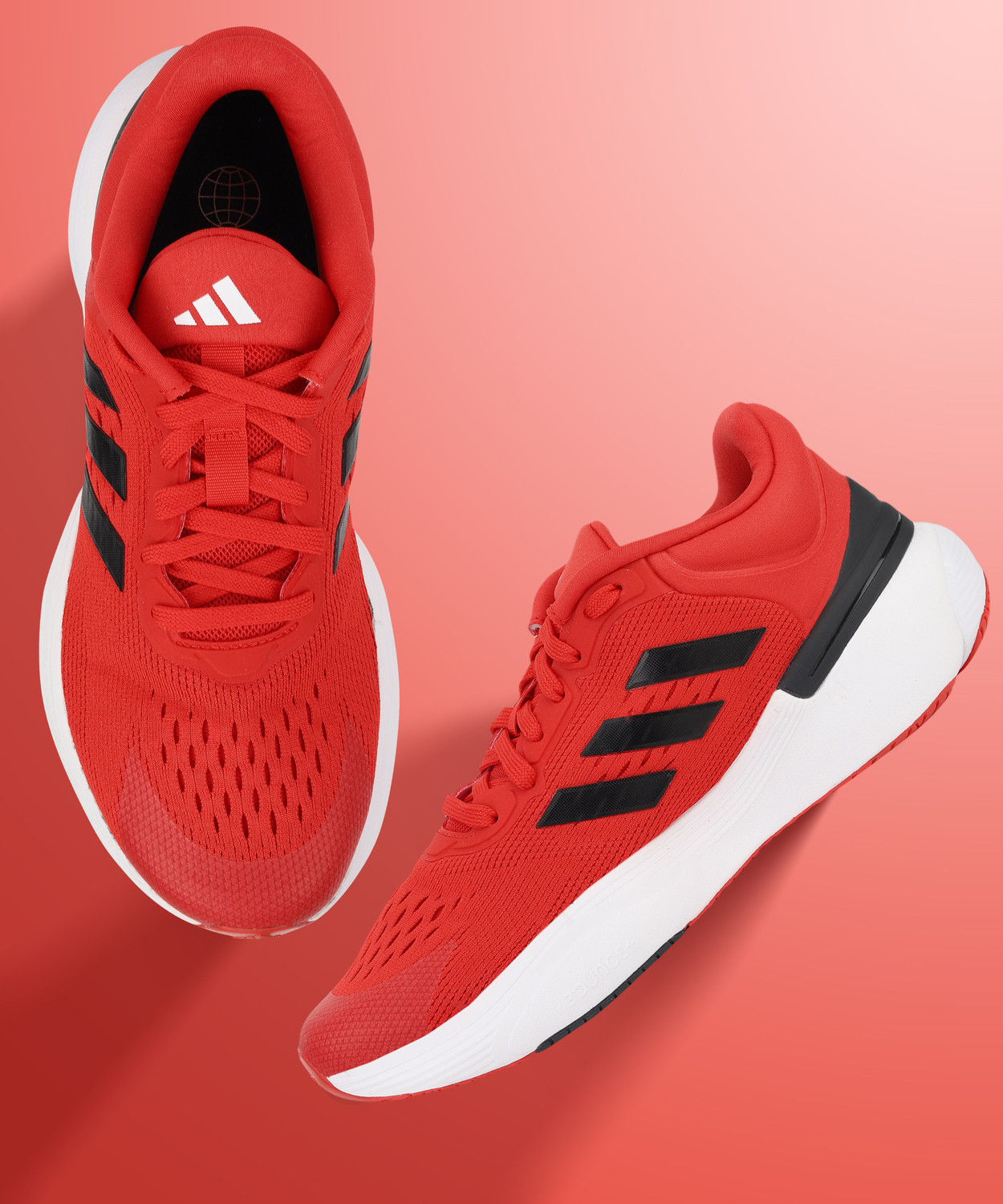 Adidas red clearance sneakers mens