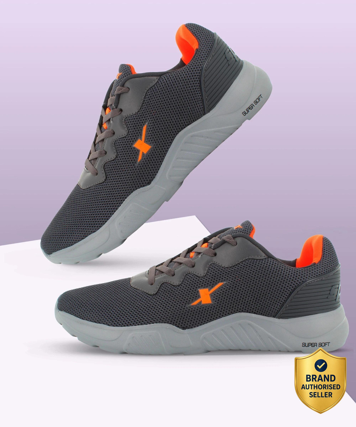 SM-648 Running Shoes For Men  (Grey, Orange)