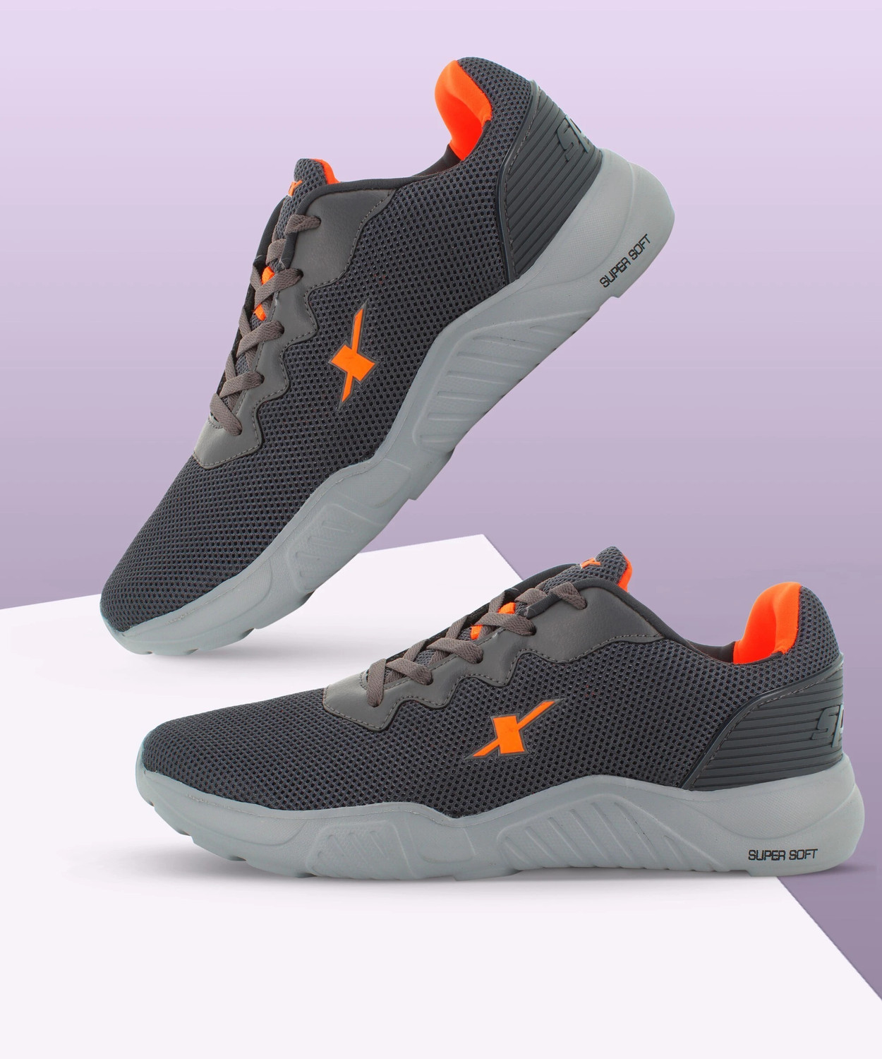 SM-648 Running Shoes For Men  (Grey, Orange)