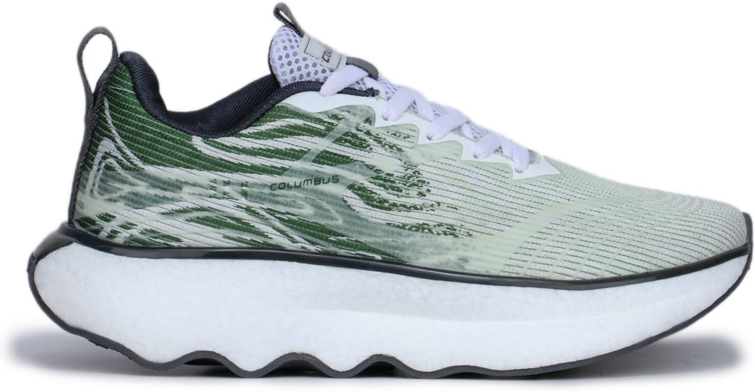 Image of COLUMBUS VIPER Running Shoes For Men (White, Green , 6)