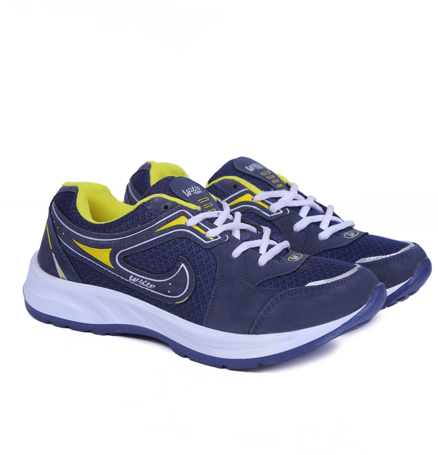 Image of asian Asian Bullet-13 sports shoes for men | Stylish Casual sport shoes for men | running shoes for boys | Lace up Lightweight yellow shoes for running, walking, gym, trekking, hiking & party For Men (Navy, Yellow , 8)