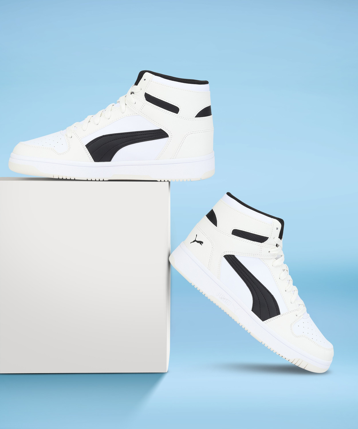 Puma high tops online black and white