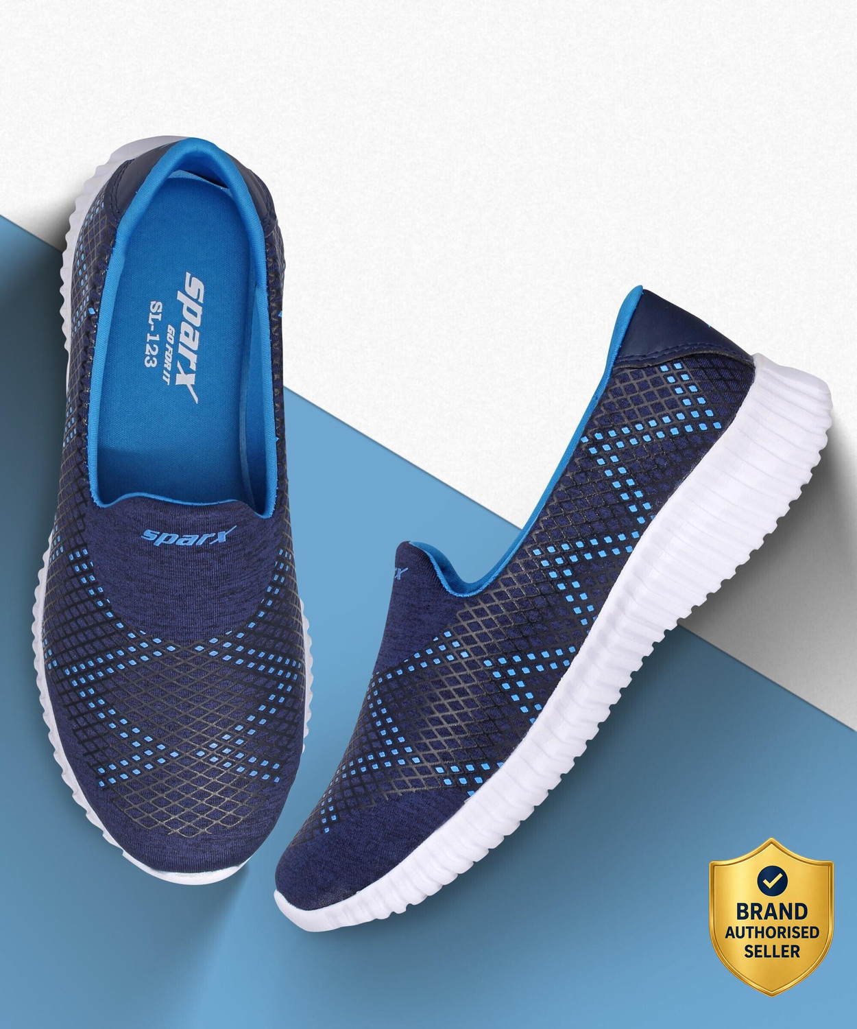 Sparx Women SL-123 Navy Blue Royal Blue Walking Shoes For Women