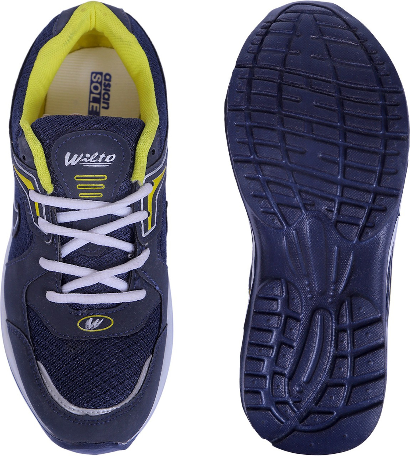 Image of asian Asian Bullet-13 sports shoes for men | Stylish Casual sport shoes for men | running shoes for boys | Lace up Lightweight yellow shoes for running, walking, gym, trekking, hiking & party For Men (Navy, Yellow , 8)