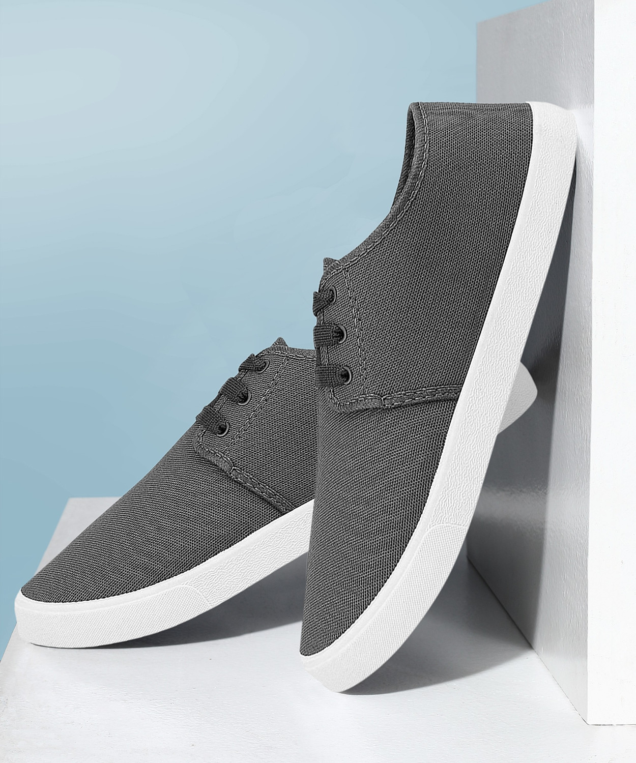Image of JOOTIYAPA PREMIUM CANVAS SHOES FOR MEN Casuals For Men (Grey , 9)