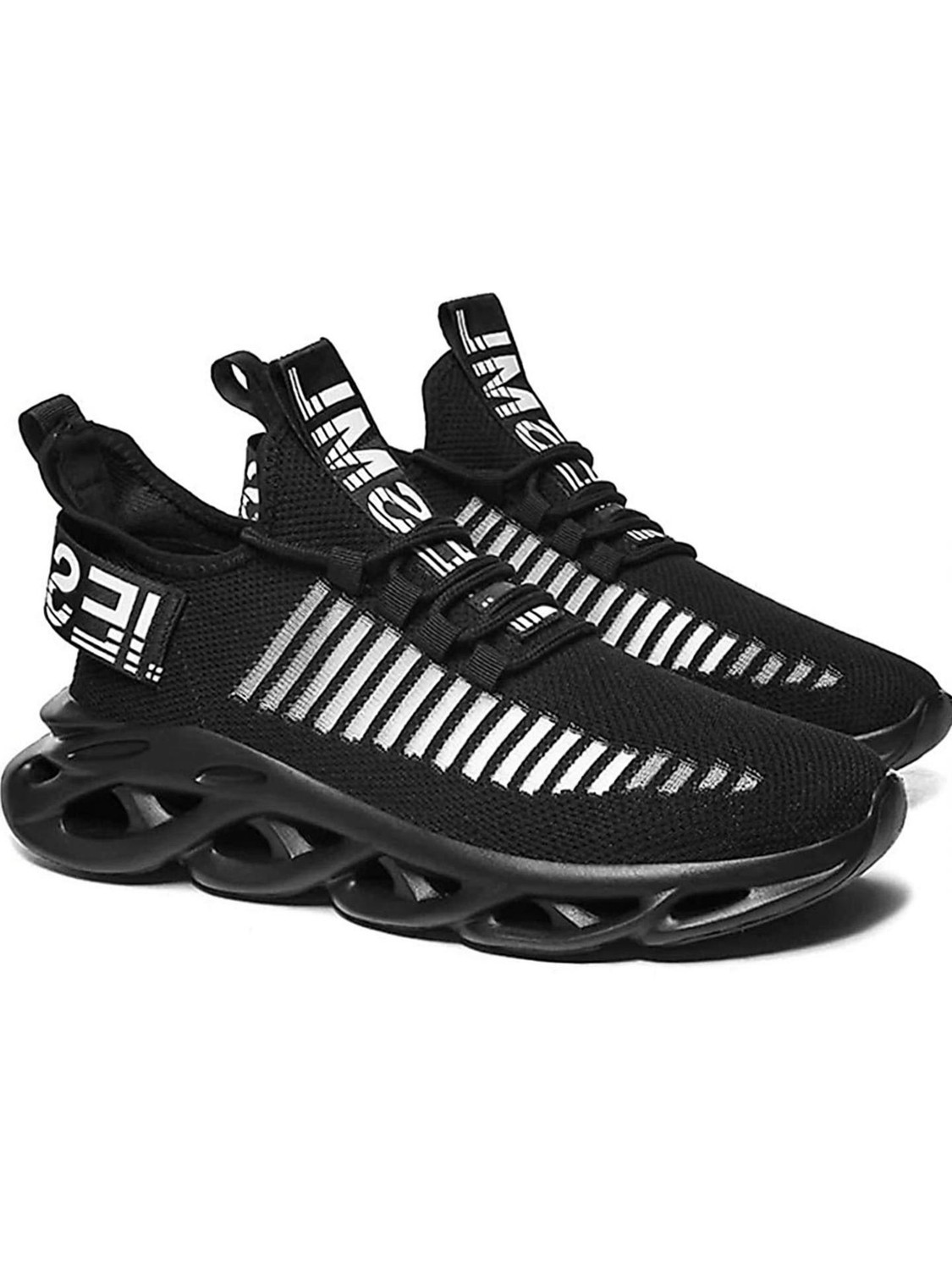 Image of TURNX Lightweight,Comfortable,Trendy,Breathable, Sports Running Shoes For Men (Black , 7)