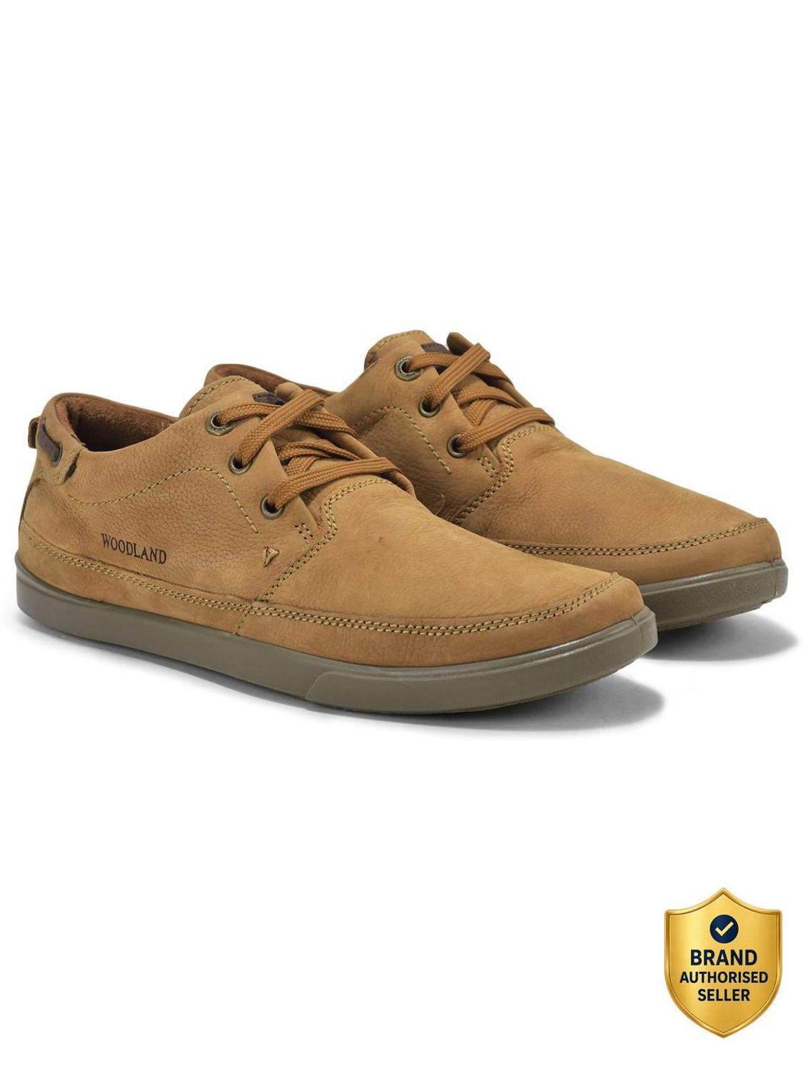 Leather Casual For Men  (Olive)
