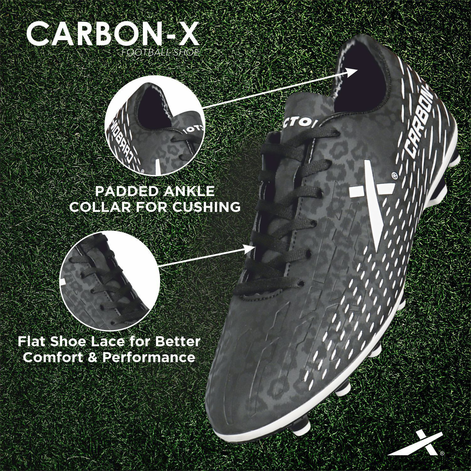 Image of VECTOR X Carbon X Soccer Studs Synthetic Leather | TPU Sole Material Football Shoes For Men