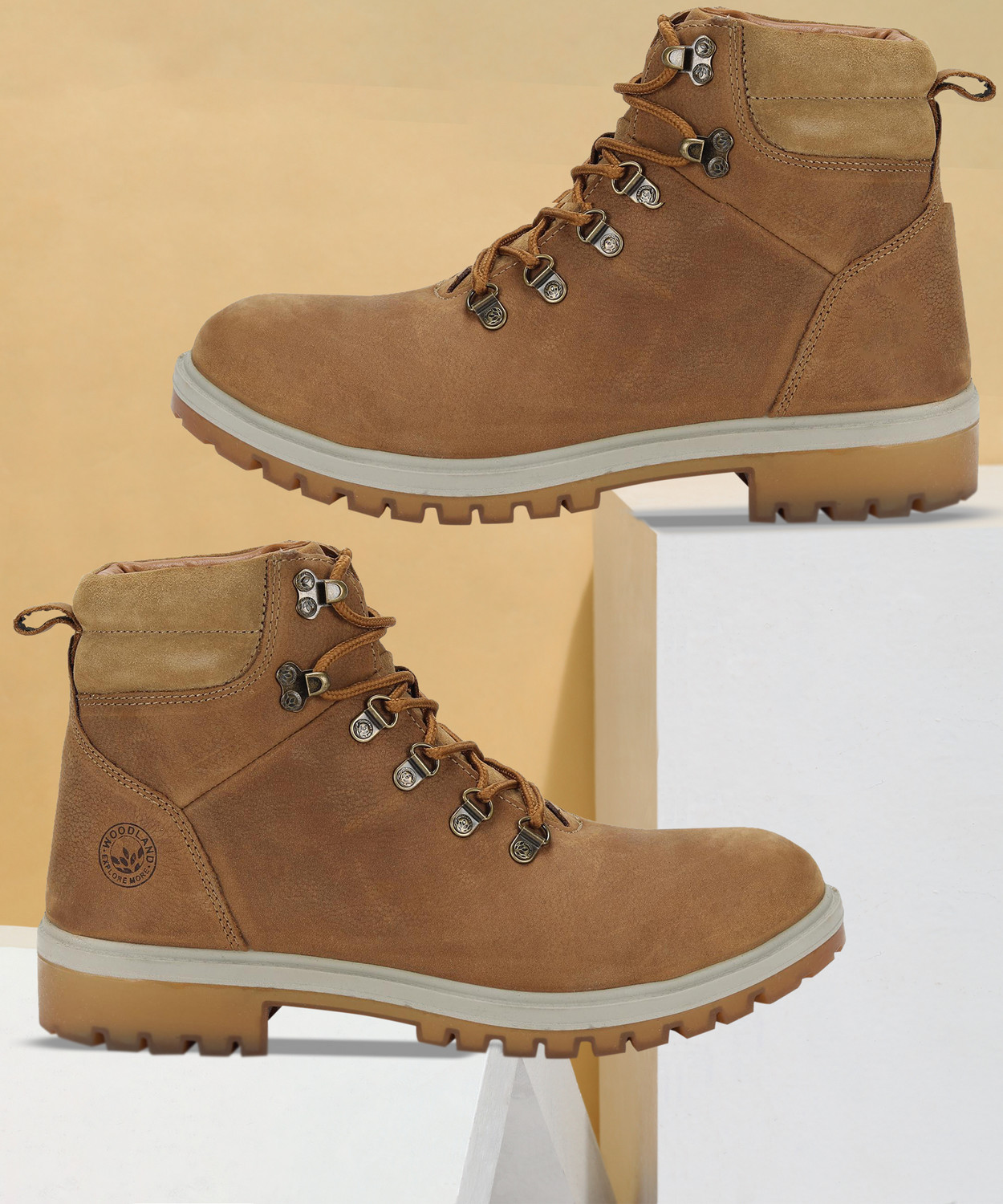 Woodland Men’s Boots – Rugged Leather, Water‑Resistant, 3329 INR